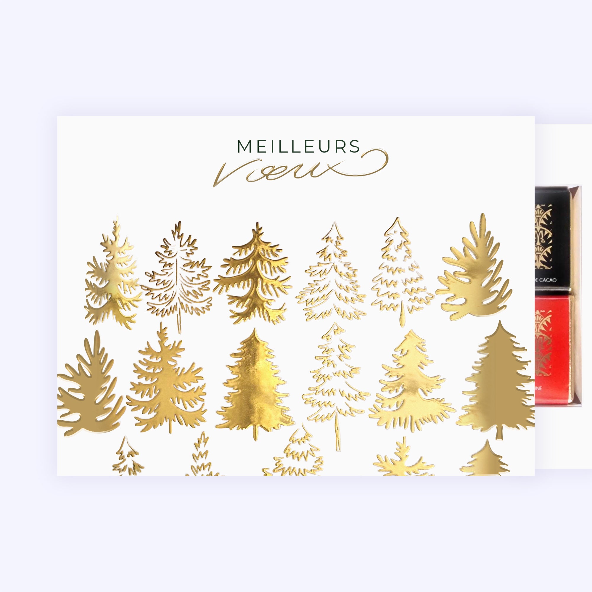 les sapins dorés | Vœux professionnels • Carte chocolats • Maxim's de Paris photo N° 1
