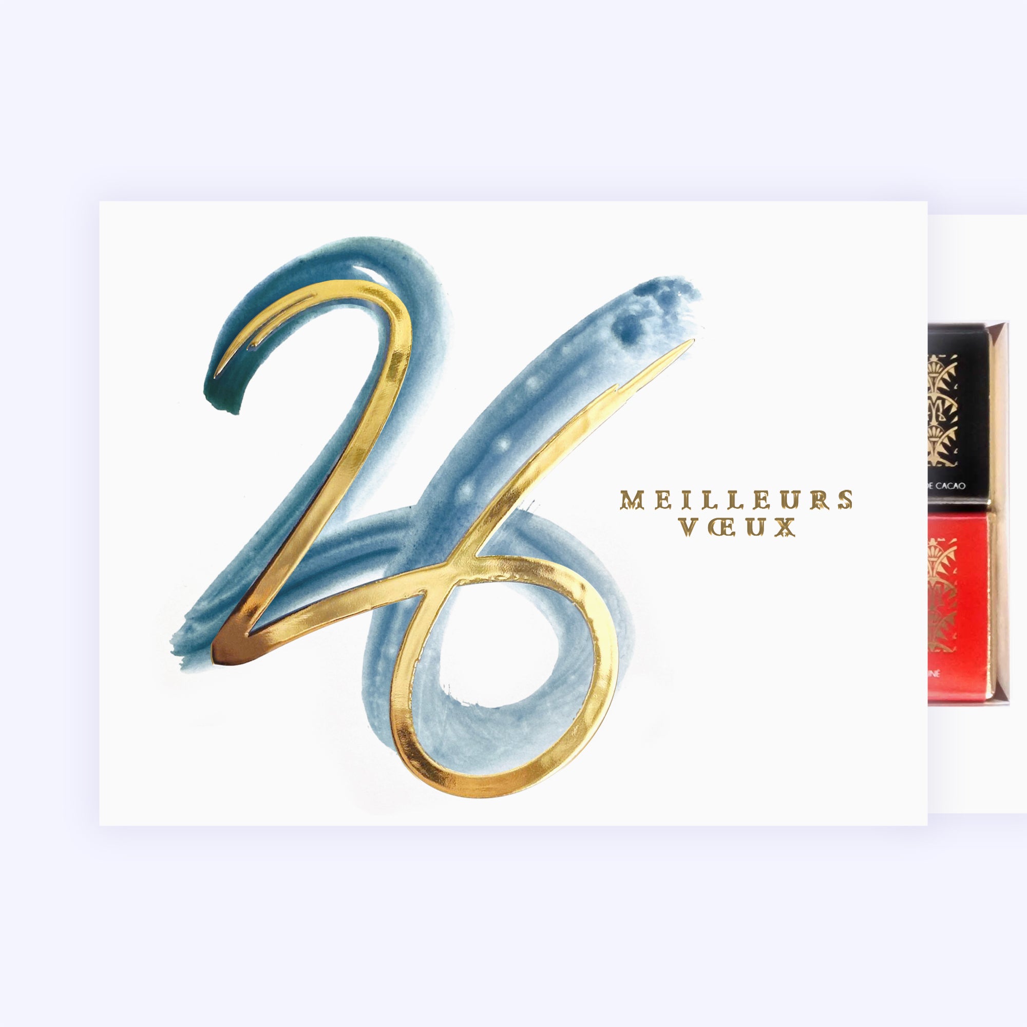 Gold and blue | Vœux professionnels • Carte chocolats • Maxim's de Paris photo N° 1