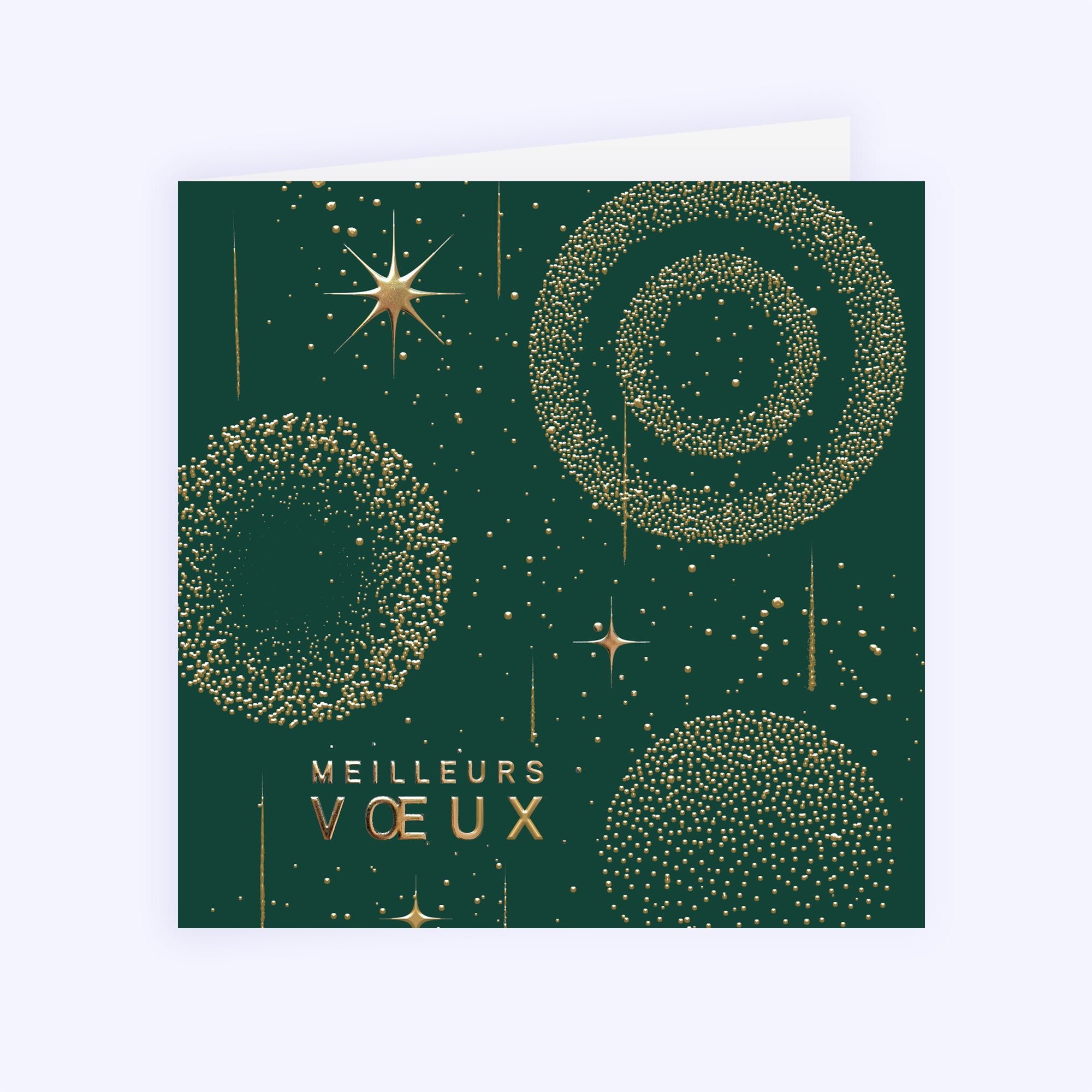Noël scintillant | Vœux professionnels • Carte de voeux dorure • Carré double photo N° 1
