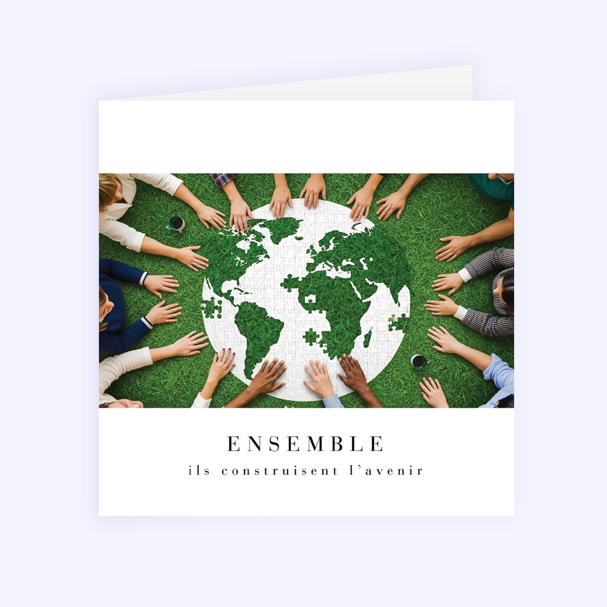Ensemble, créons demain | Vœux professionnels • Carte de voeux • Carré double photo N° 1