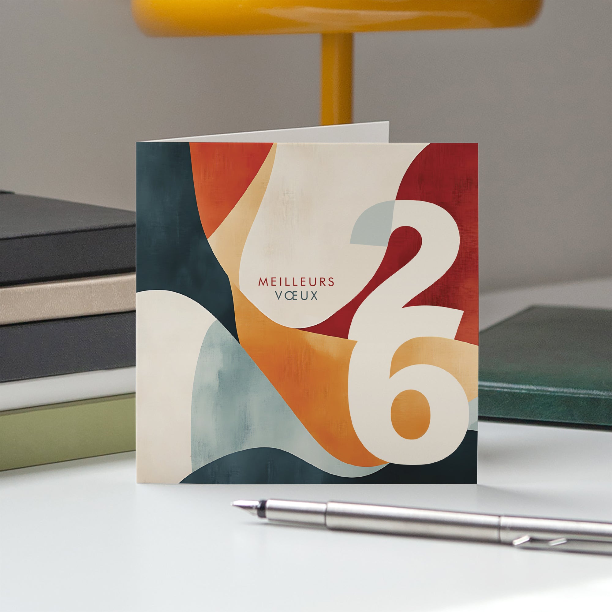 Abstraction colorée | Vœux professionnels • Carte de voeux • Carré double photo N° 5