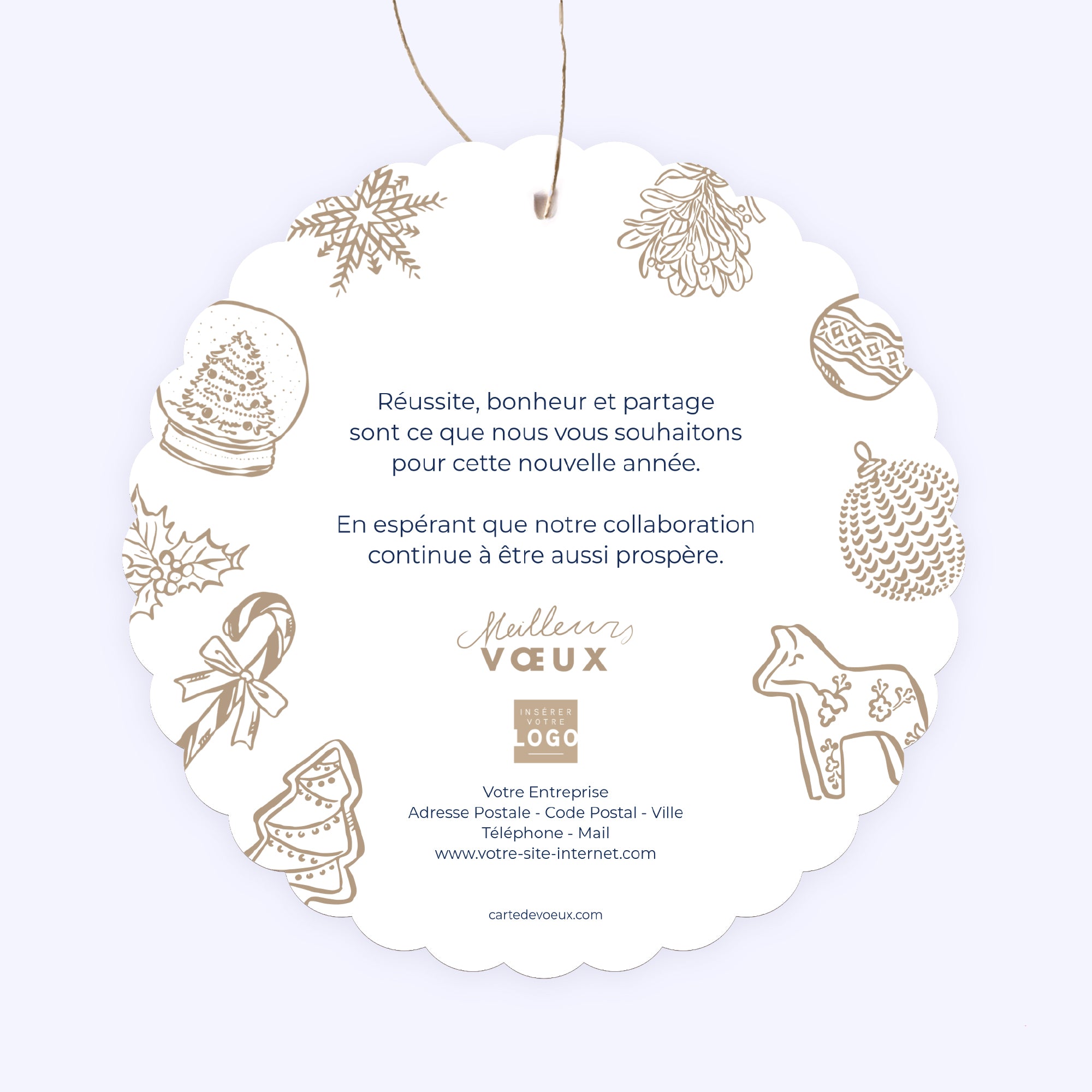 L’enchantement de Noël | Vœux professionnels • Boule de Noël papier • Ronde photo N° 2