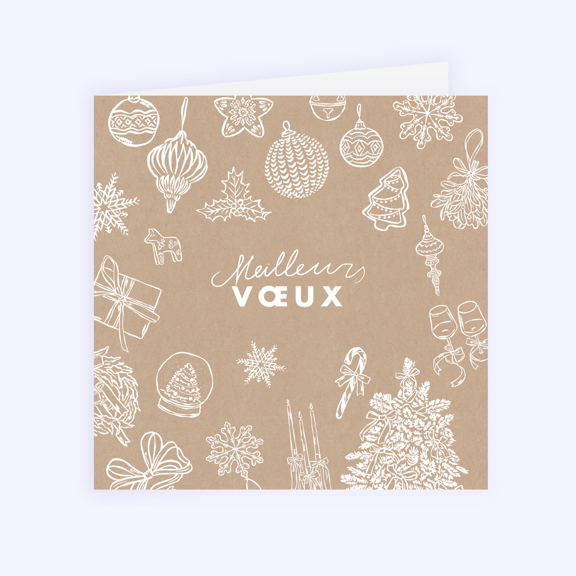 L’enchantement de Noël | Vœux professionnels • Carte de voeux • Carré double photo N° 1