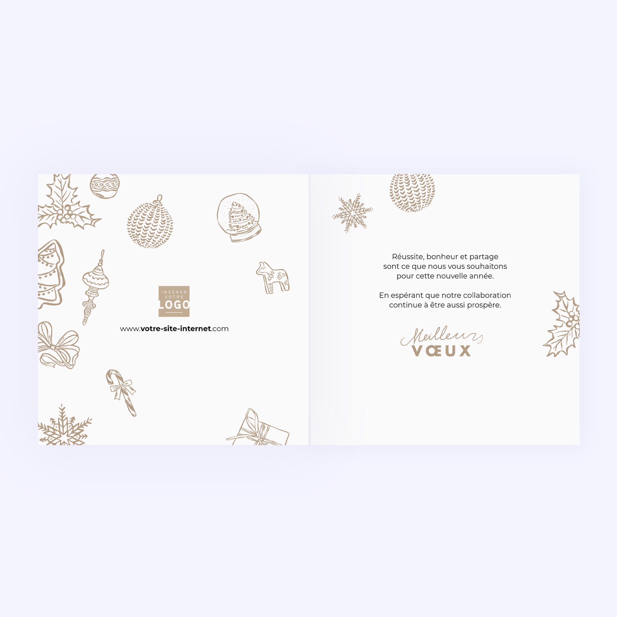 L’enchantement de Noël | Vœux professionnels • Carte de voeux • Carré double photo N° 2