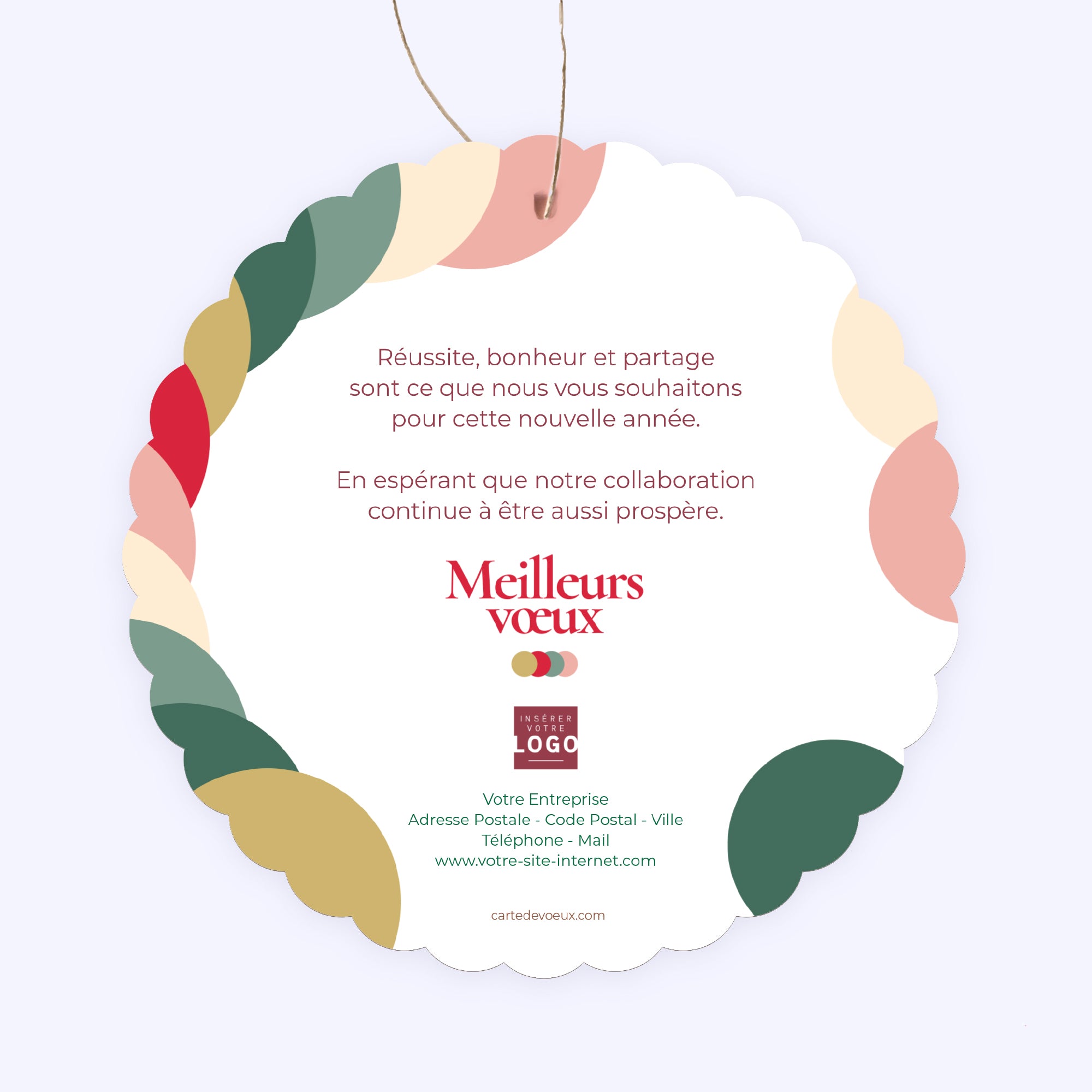 Colorloop | Vœux professionnels • Boule de Noël papier • Ronde photo N° 2