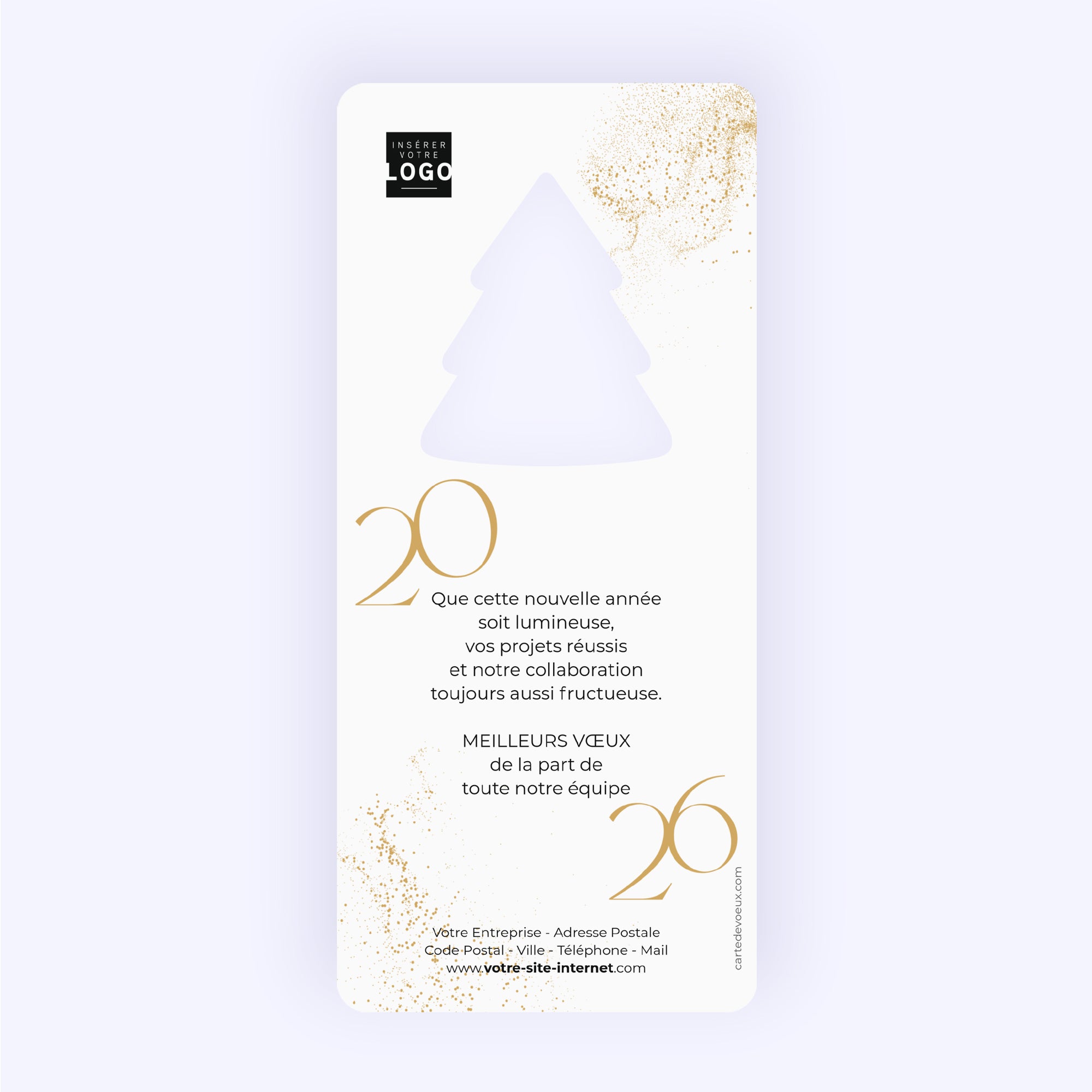 Nocta | Vœux professionnels • Carte de voeux dorure • Vertical sapin photo N° 2