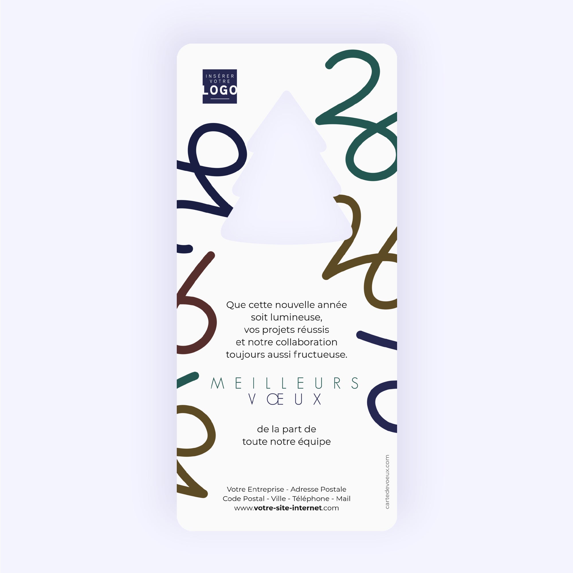 Variations colorées | Vœux professionnels • Carte de voeux • Vertical sapin photo N° 2