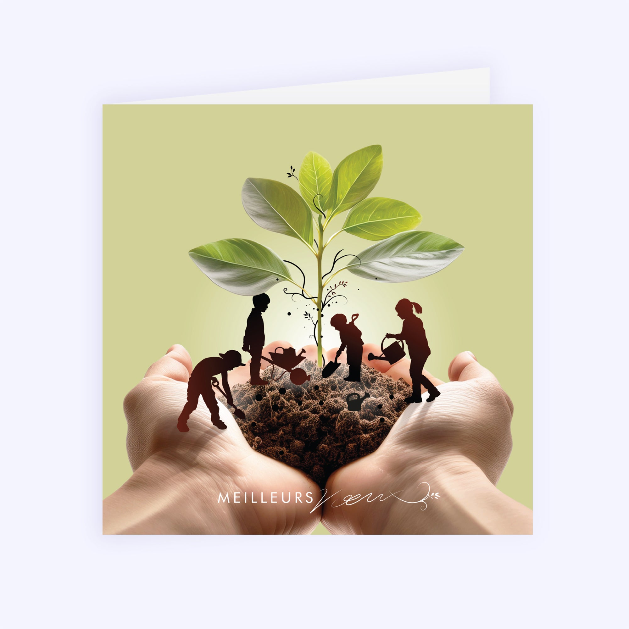 Cultivons les droits de l’enfant | Vœux professionnels • Carte de voeux • Carré double photo N° 1