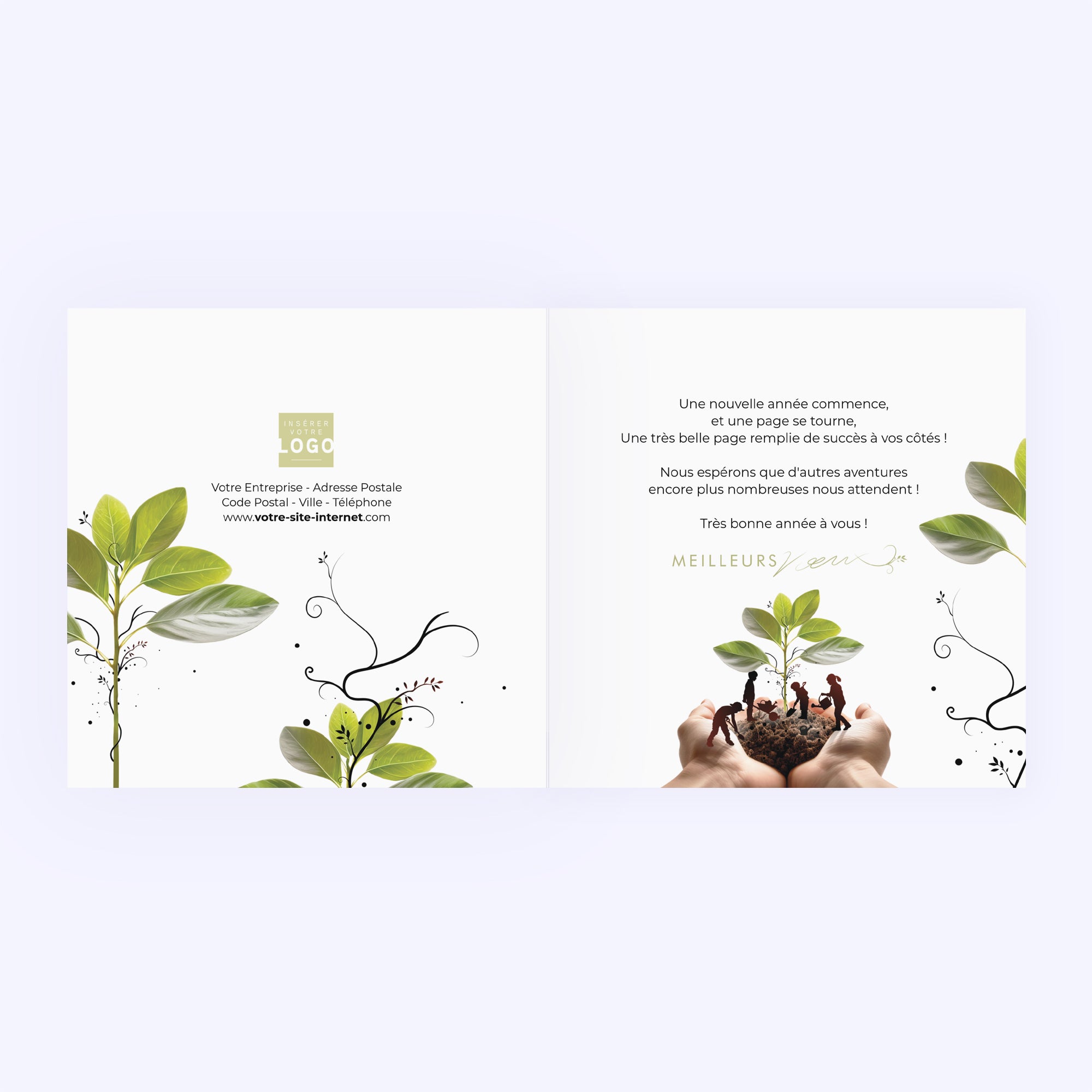 Cultivons les droits de l’enfant | Vœux professionnels • Carte de voeux • Carré double photo N° 2