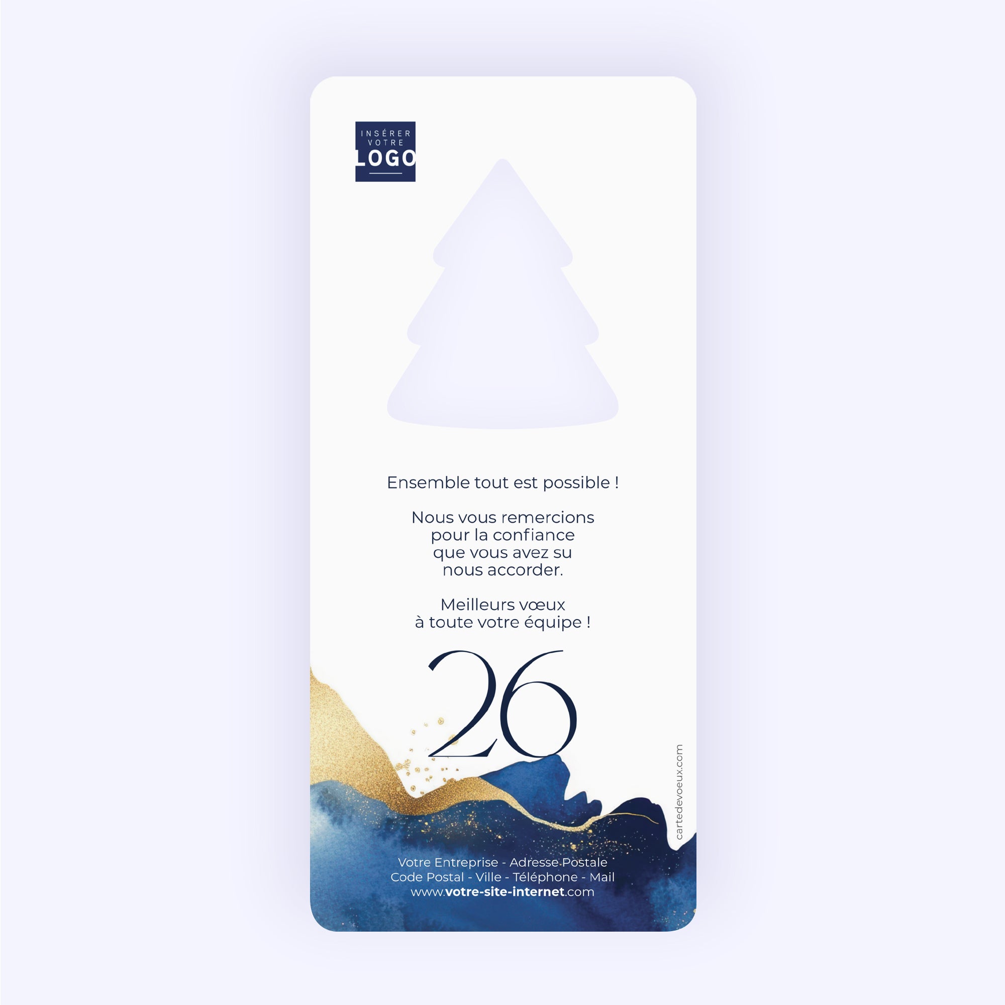Écume d’Or | Vœux professionnels • Carte de voeux • Vertical sapin photo N° 2