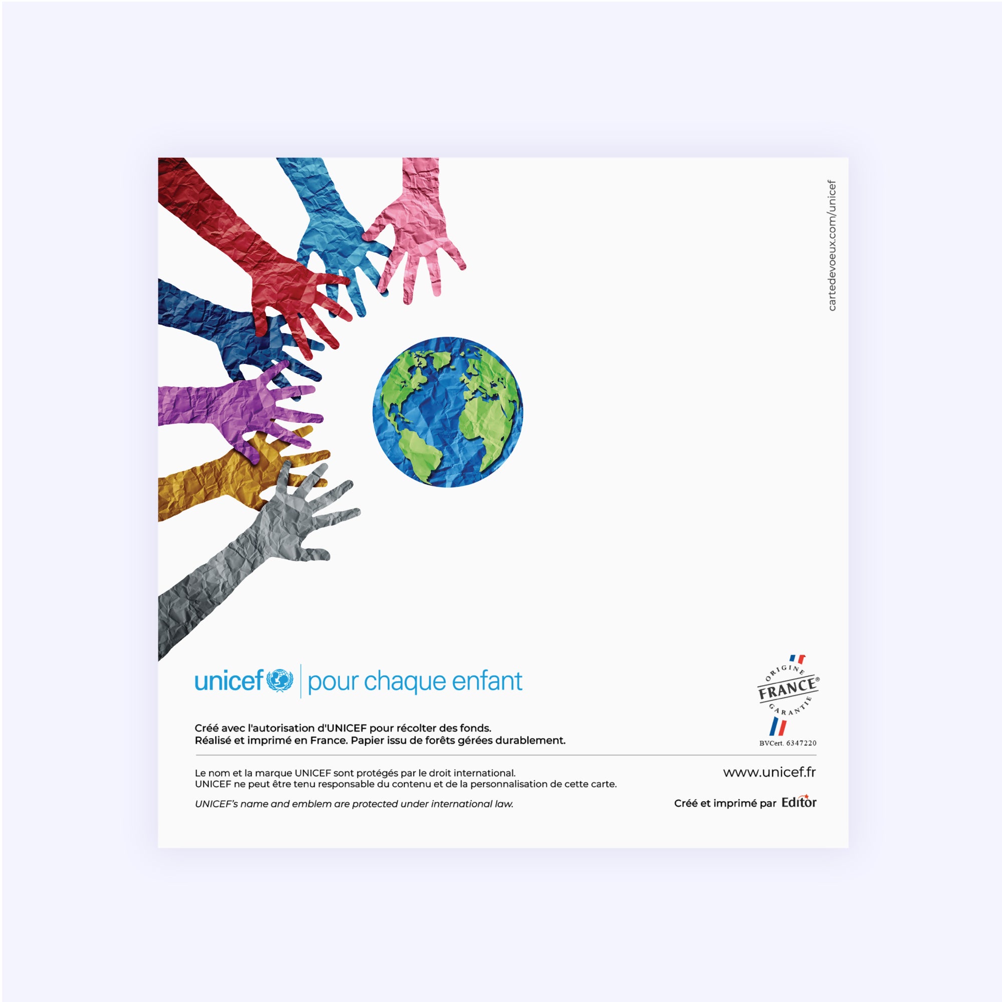 Tous pour une planète unie | Vœux professionnels • Carte de voeux • Carré double photo N° 3