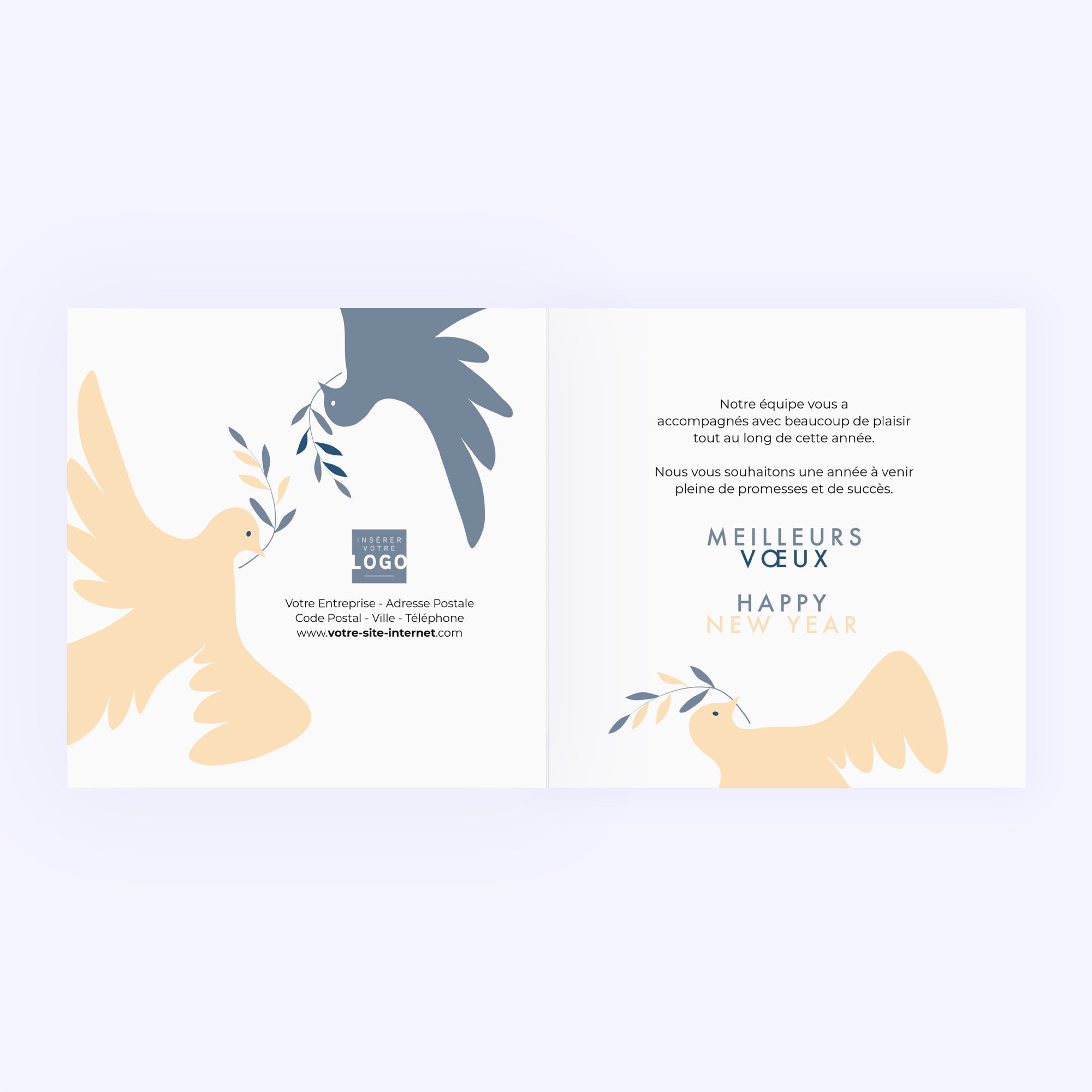 Paix & équilibre | Vœux professionnels • Carte de voeux • Carré double photo N° 2