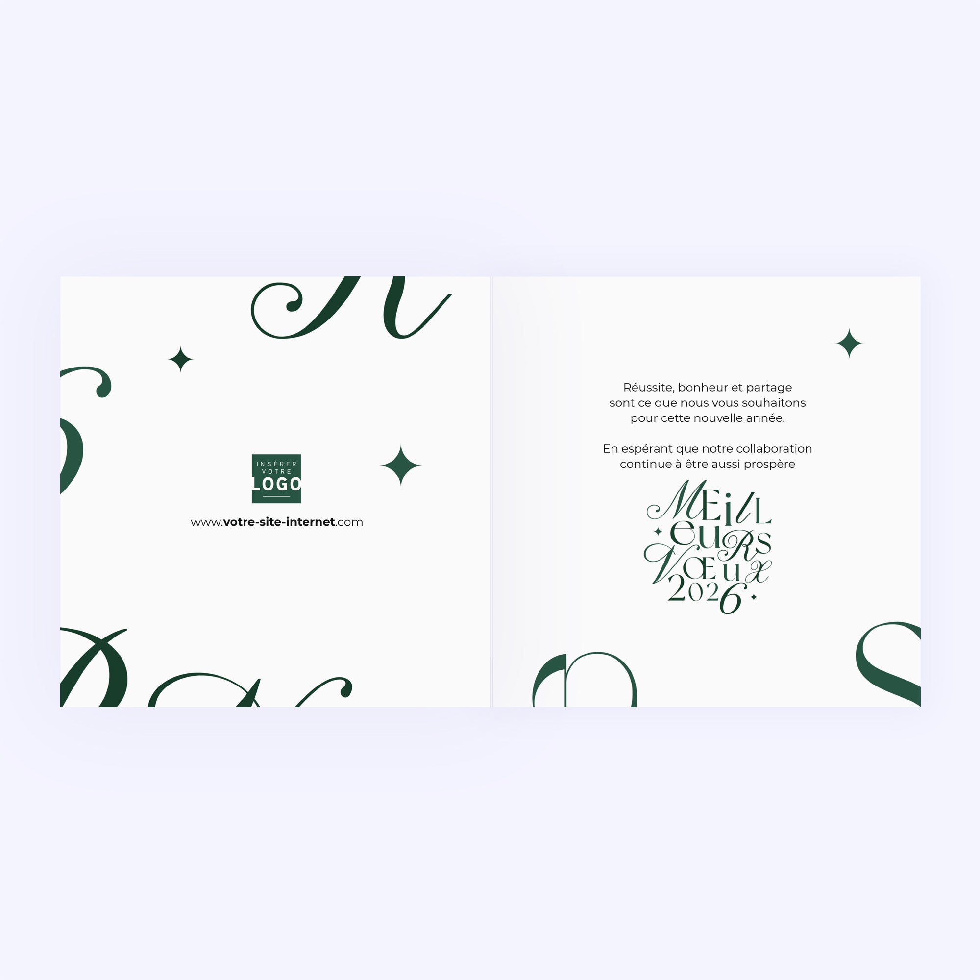 Multi typos vernis | Vœux professionnels • Carte de voeux • Carré double photo N° 2
