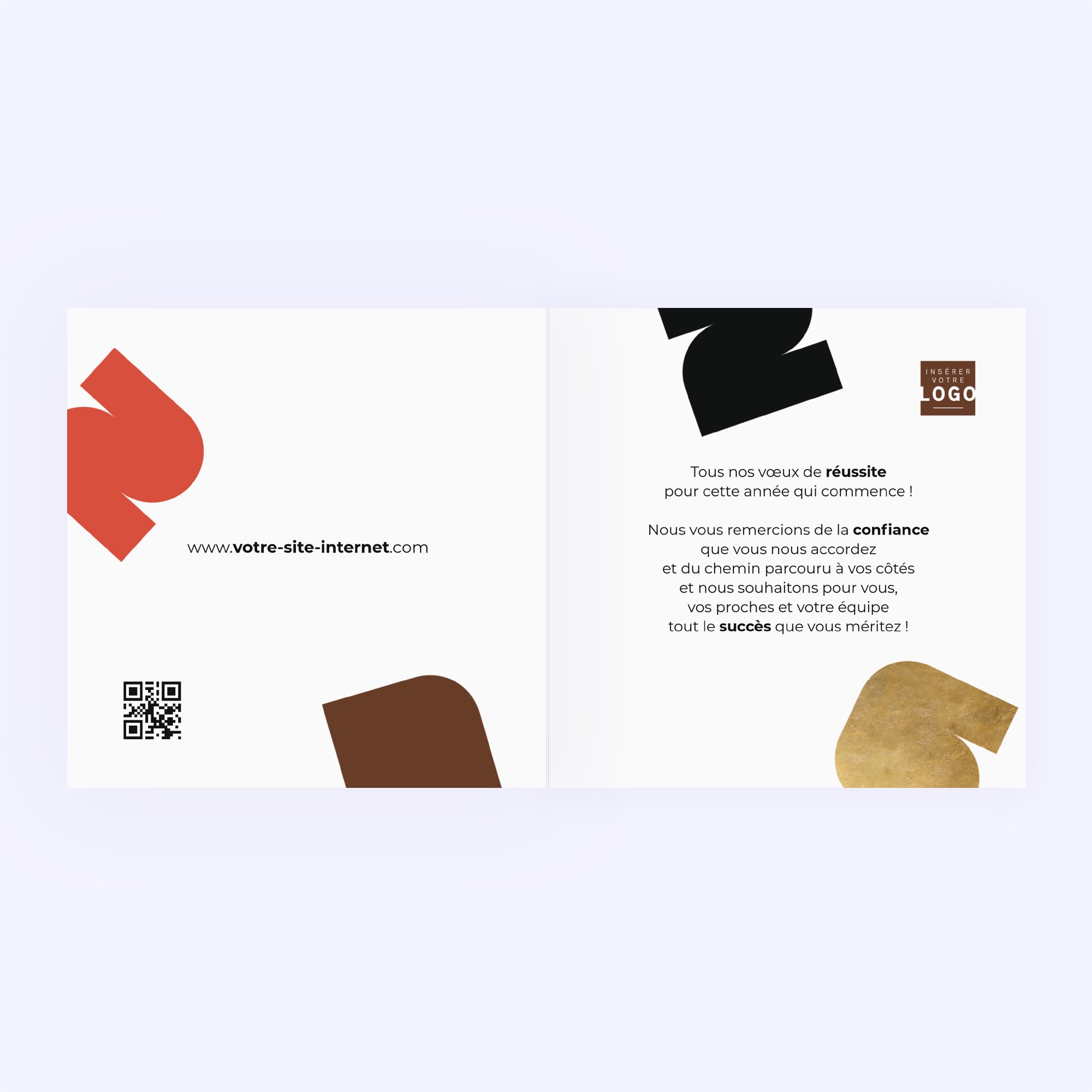 Superposition graphique | Vœux professionnels • Carte de voeux • Carré double photo N° 2