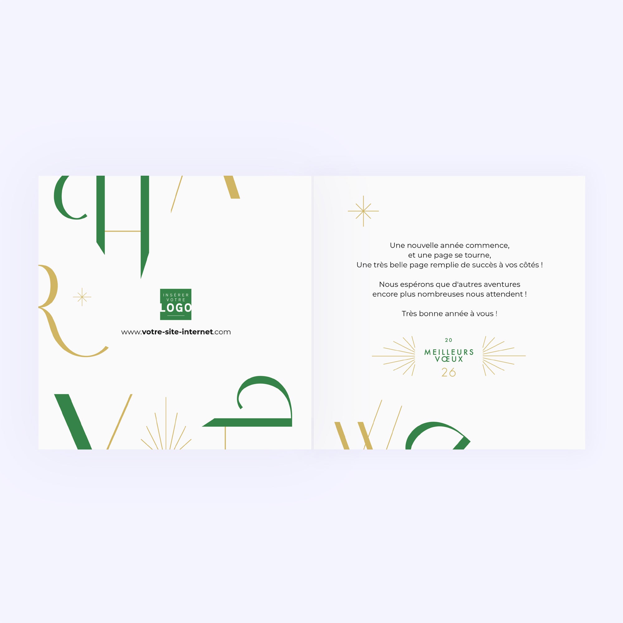 The Golden Type | Vœux professionnels • Carte de voeux • Carré double photo N° 2