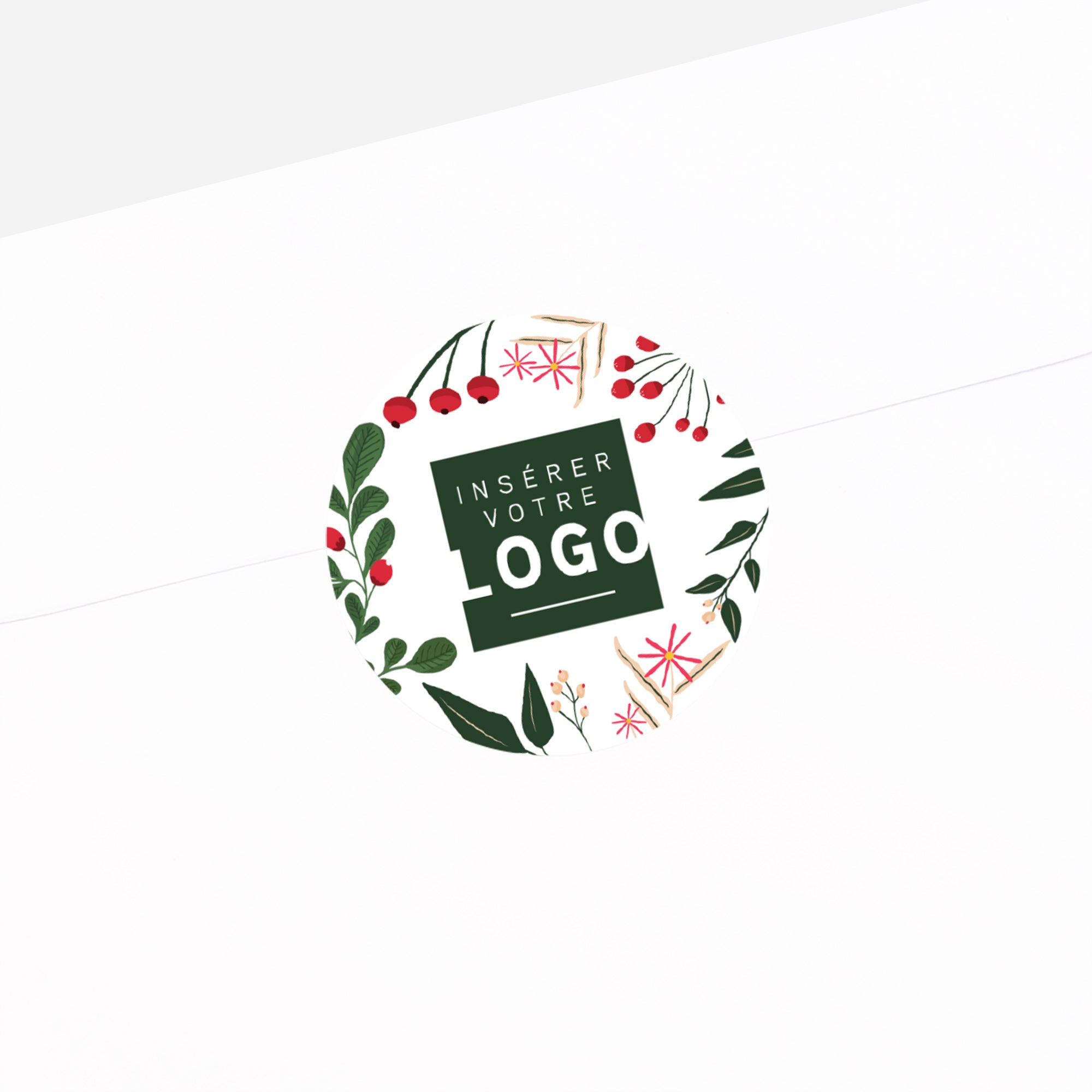 Brindilles de Noël | Vœux professionnels • Sticker • Rond photo N° 2