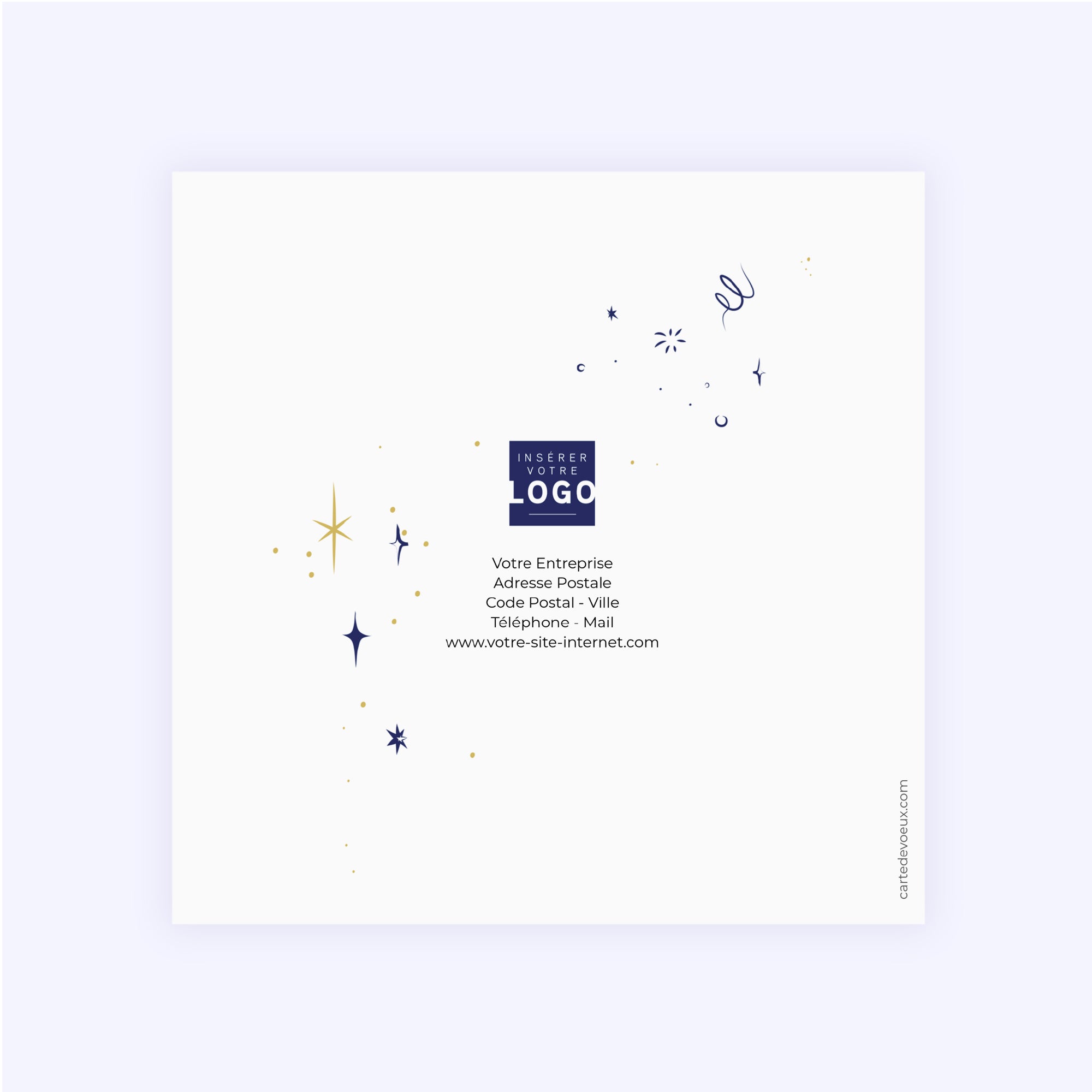 À la bonne année ! | Vœux professionnels • Carte de voeux dorure • Carré double photo N° 3