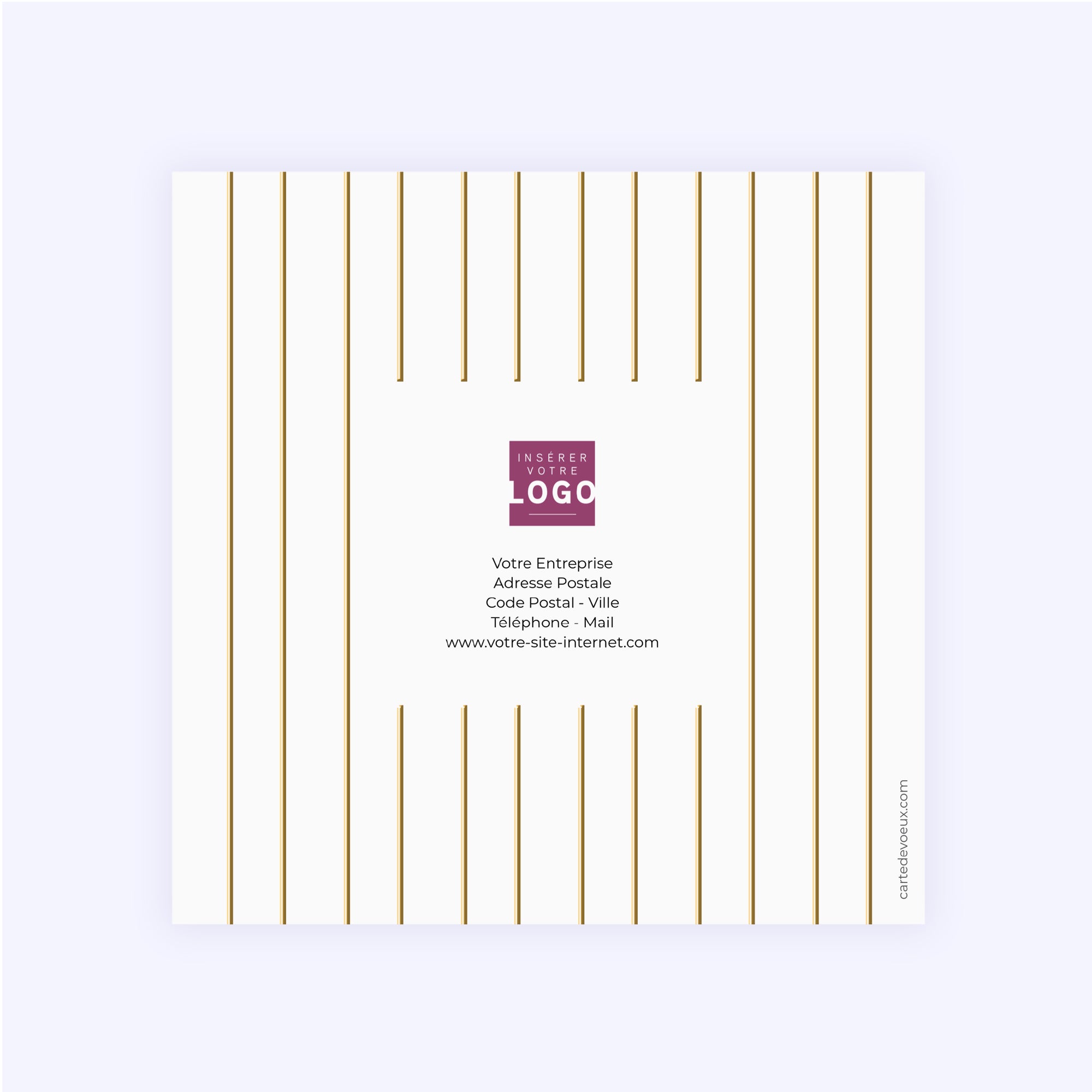 Rayures d’Hiver | Vœux professionnels • Carte de voeux dorure • Carré double photo N° 3