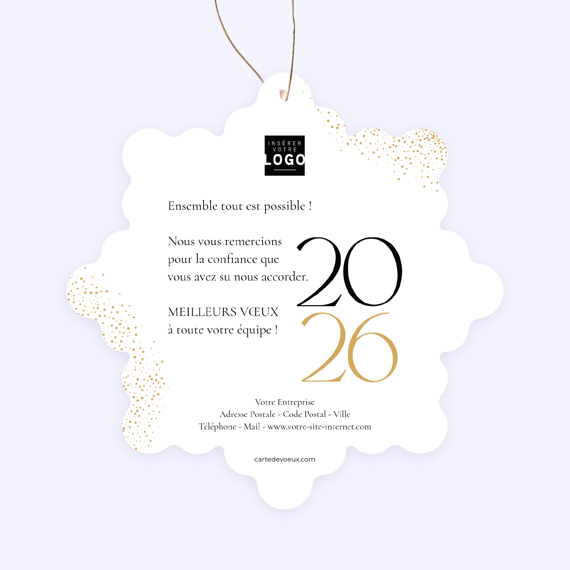 Reflets Précieux | Vœux professionnels • Boule de Noël papier • Flocon photo N° 2