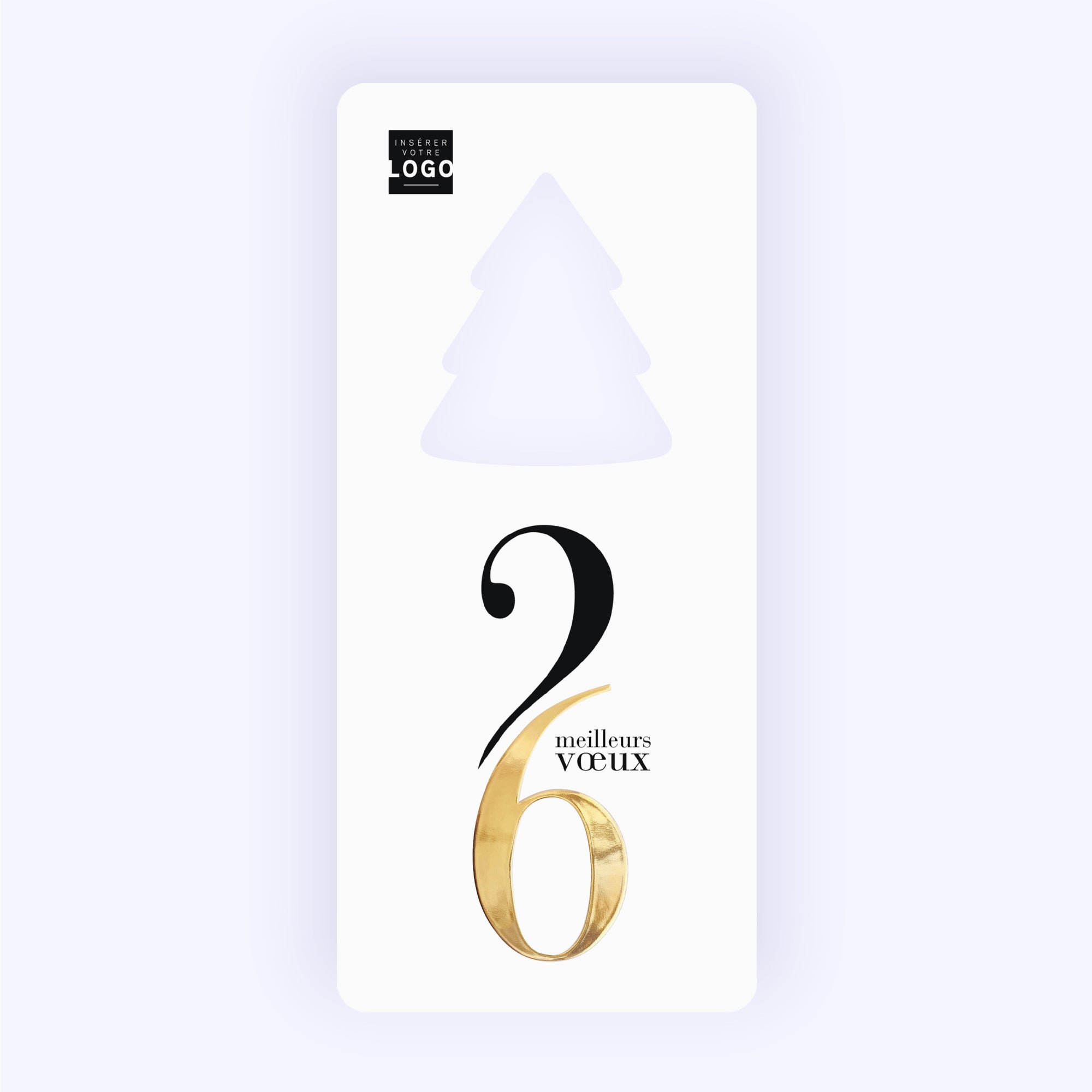 Nexus | Vœux professionnels • Carte de voeux dorure • Vertical sapin photo N° 1