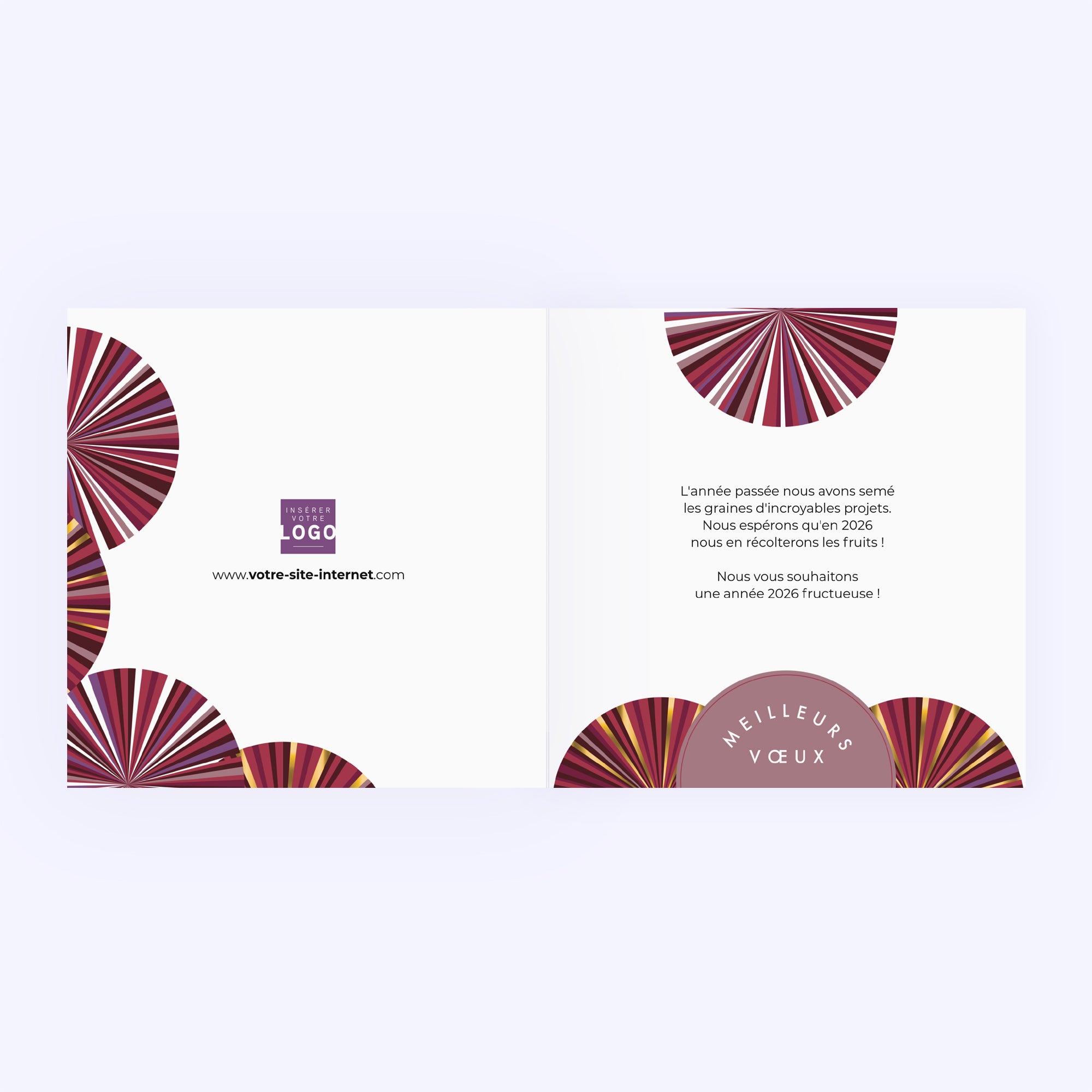 Ronde Hypnotique | Vœux professionnels • Carte de voeux dorure • Carré double photo N° 2