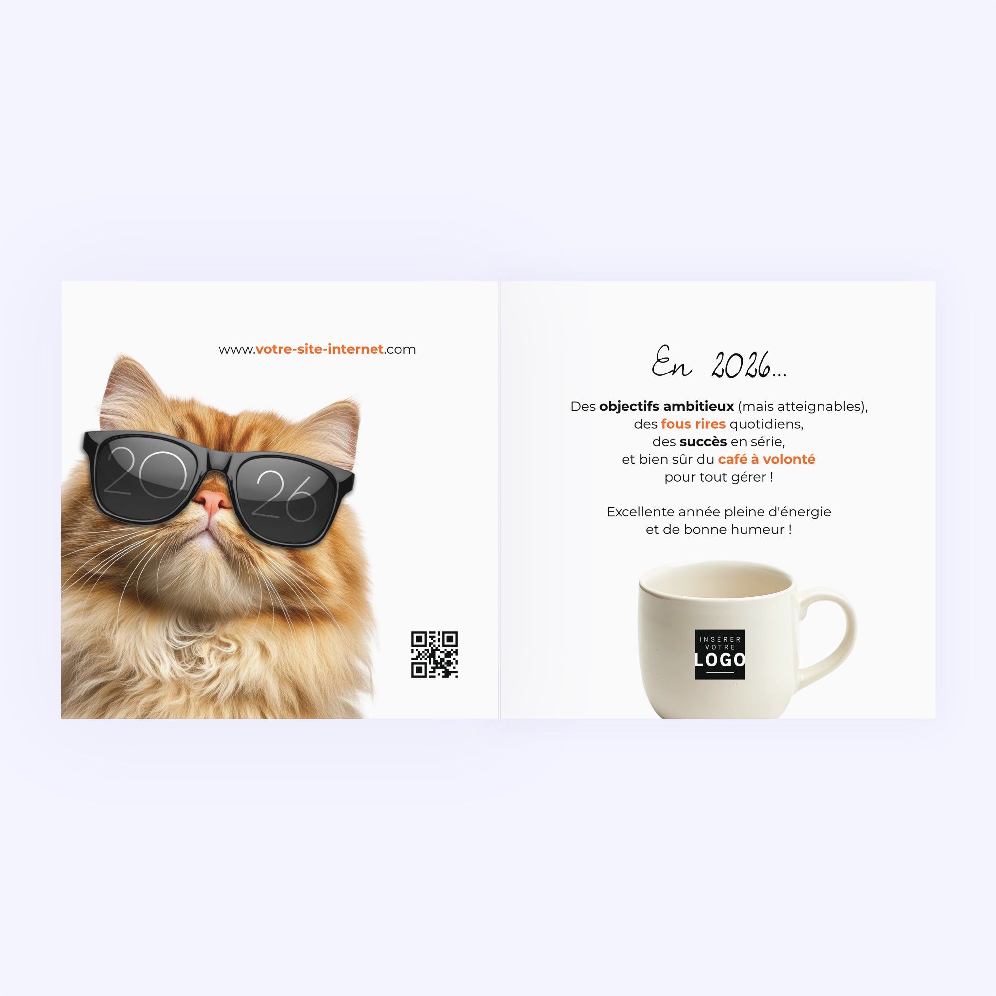Objectif 2026 | Vœux professionnels • Carte de voeux • Carré double photo N° 2