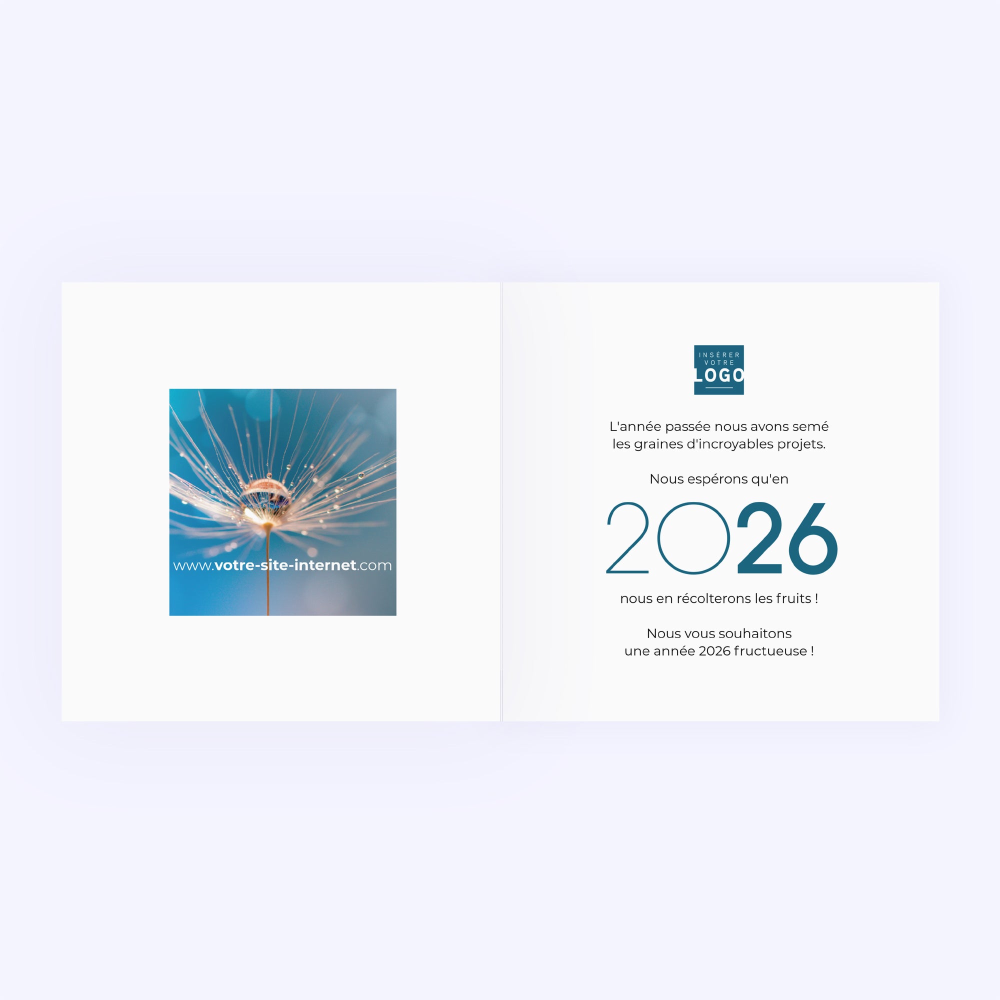 Équilibre Végétal | Vœux professionnels • Carte de voeux • Carré double photo N° 2