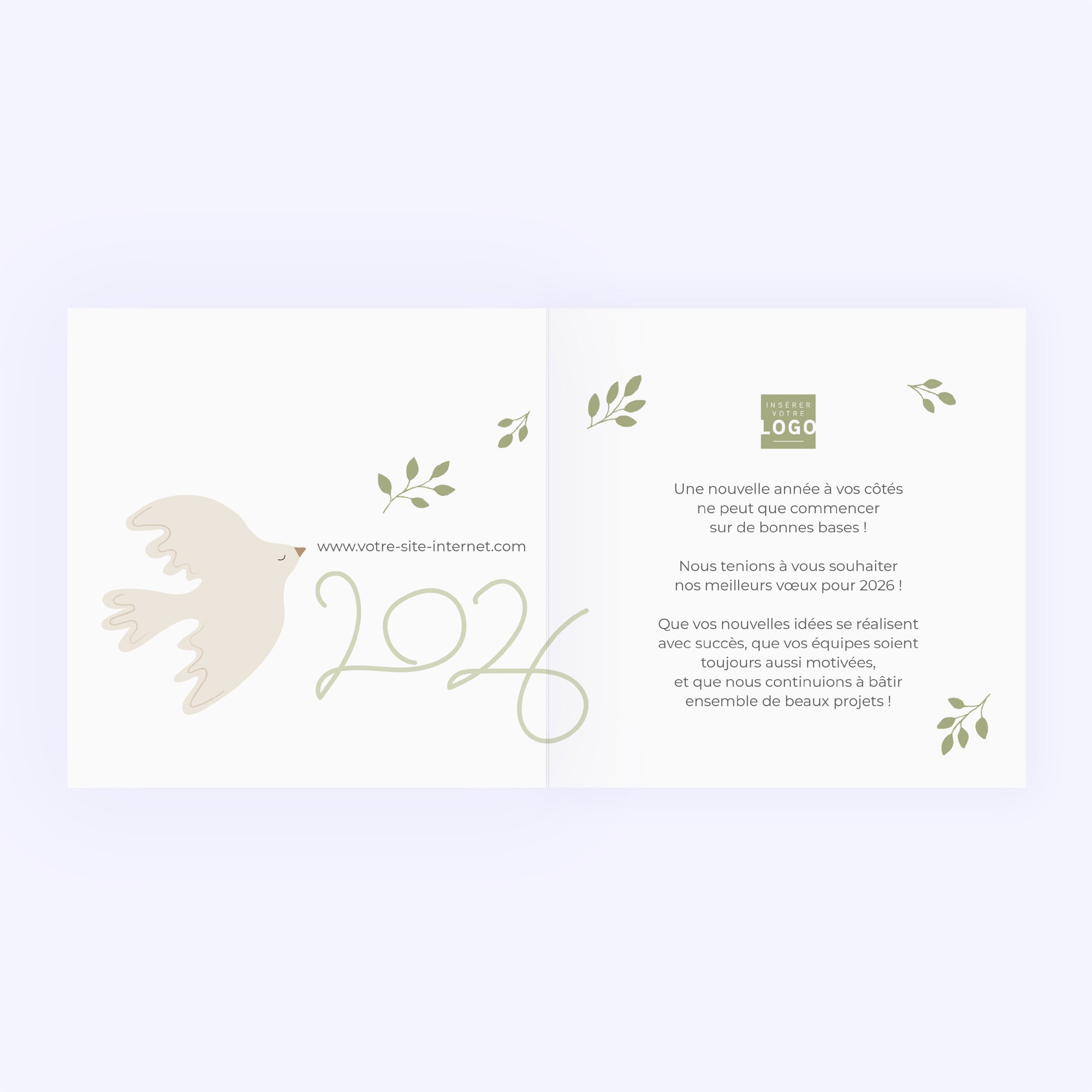 Paix et Harmonie | Vœux professionnels • Carte de voeux • Carré double photo N° 2