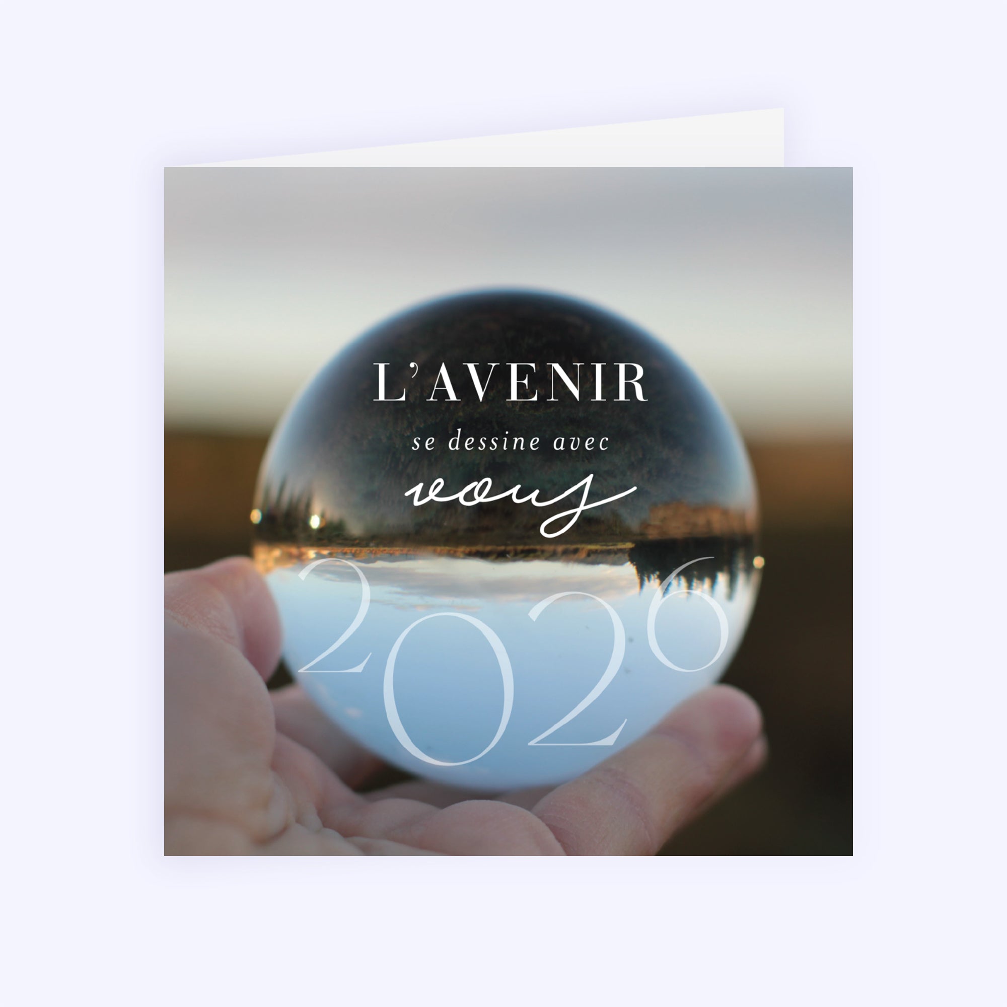 Ensemble vers l’avenir | Vœux professionnels • Carte de voeux • Carré double photo N° 1