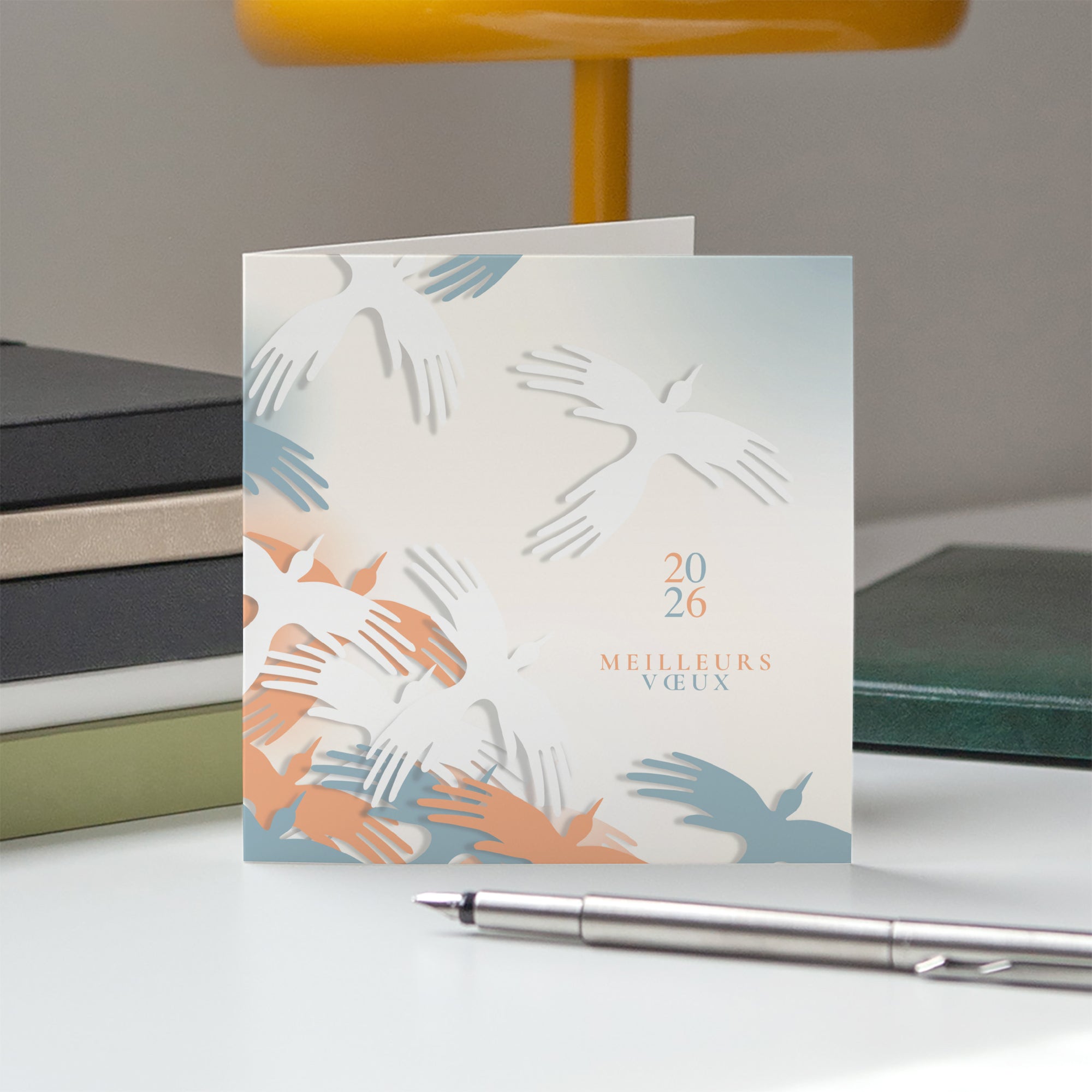 Envol solidaire | Vœux professionnels • Carte de voeux • Carré double photo N° 5