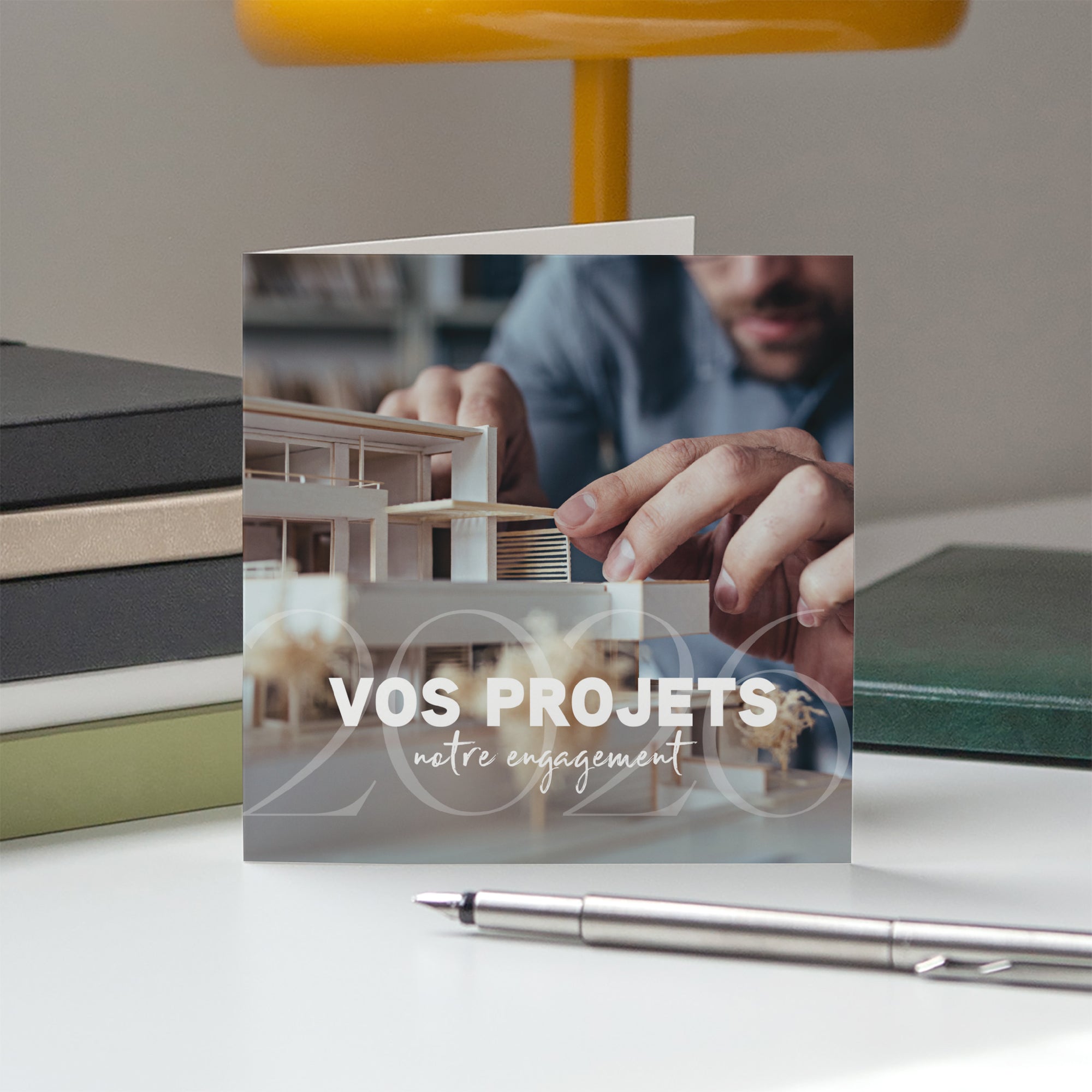 Plans sur l’avenir | Vœux professionnels • Carte de voeux • Carré double photo N° 5