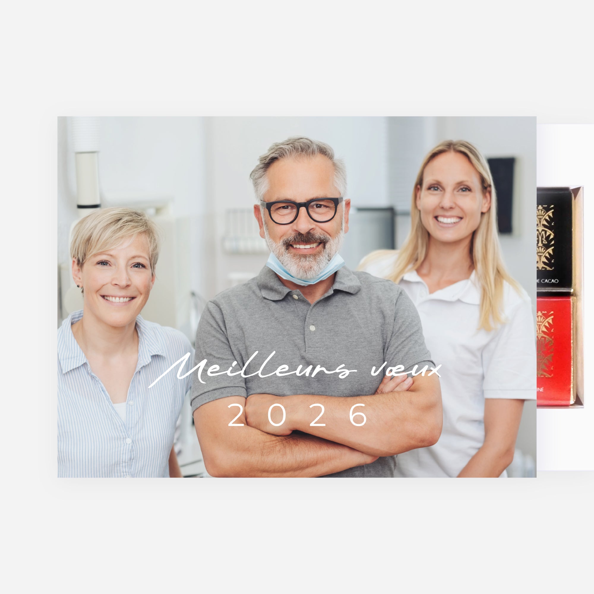 Boite chocolat personnalisée Fin d'année 6 chocolats L’Année du Sourire photo N° 2
