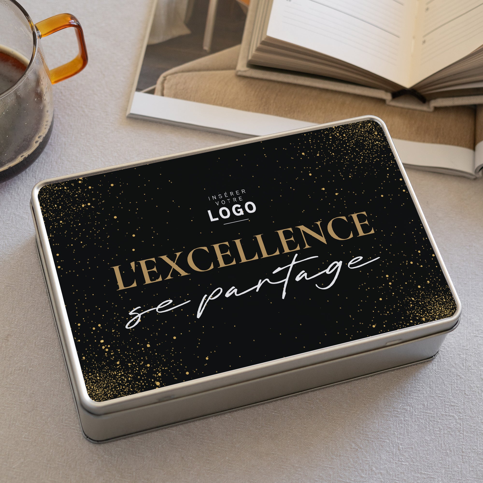 L'excellence se partage | Cadeau entreprise • Boite métallique • Rectangle photo N° 2