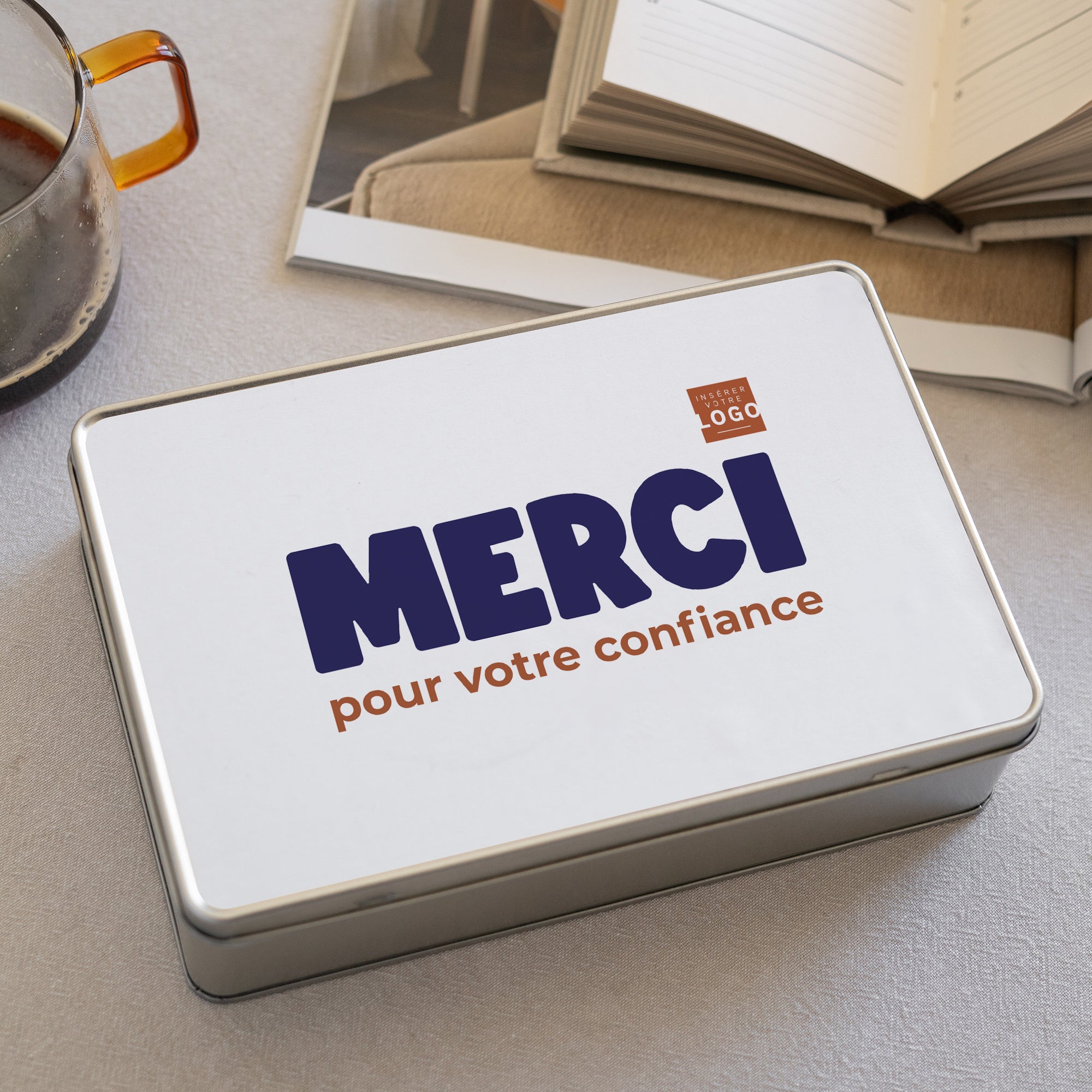 Merci pour votre confiance | Cadeau entreprise • Boite métallique • Rectangle photo N° 2