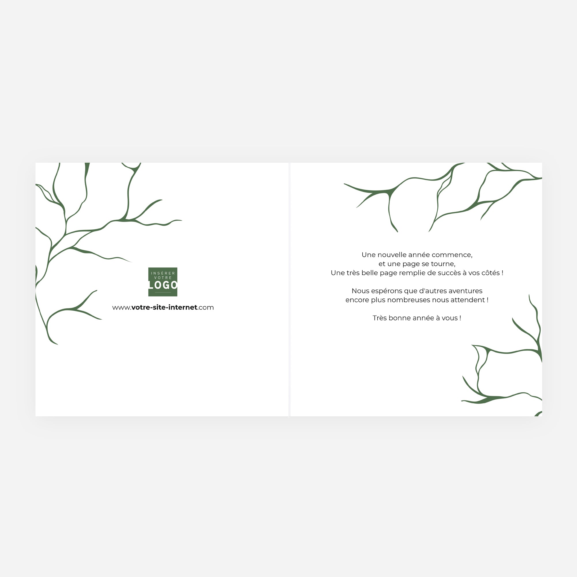 Lignes de Vie | Vœux professionnels • Carte de voeux dorure • Carré double photo N° 2