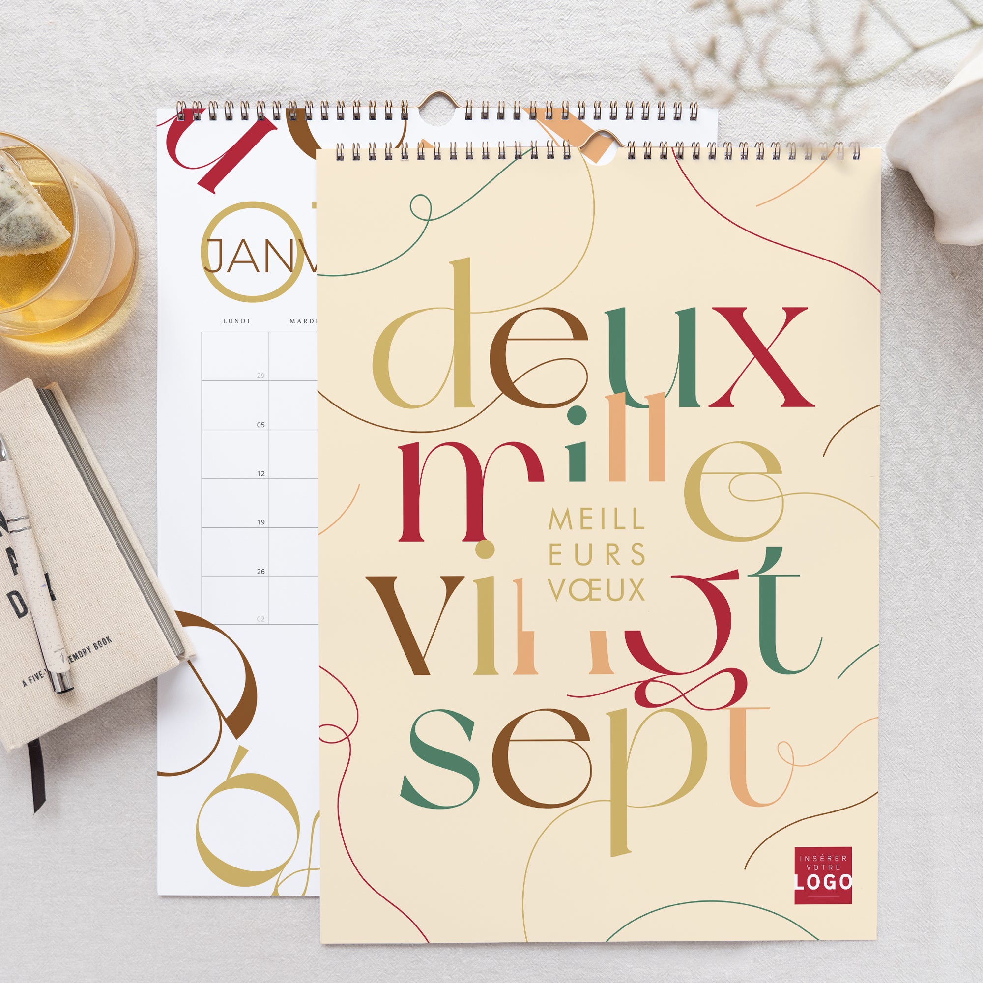 Golden typo | Vœux professionnels • Calendrier professionnel • A3 photo N° 1