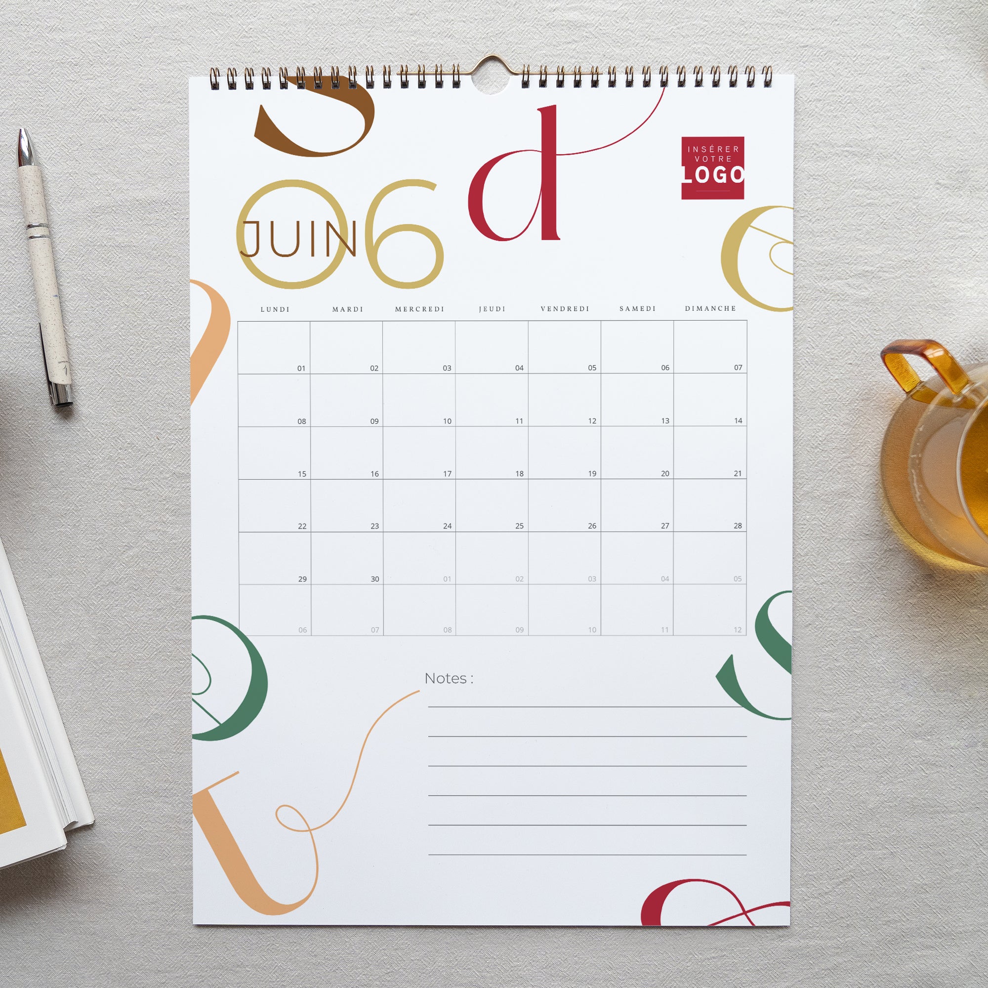 Golden typo | Vœux professionnels • Calendrier professionnel • A3 photo N° 2