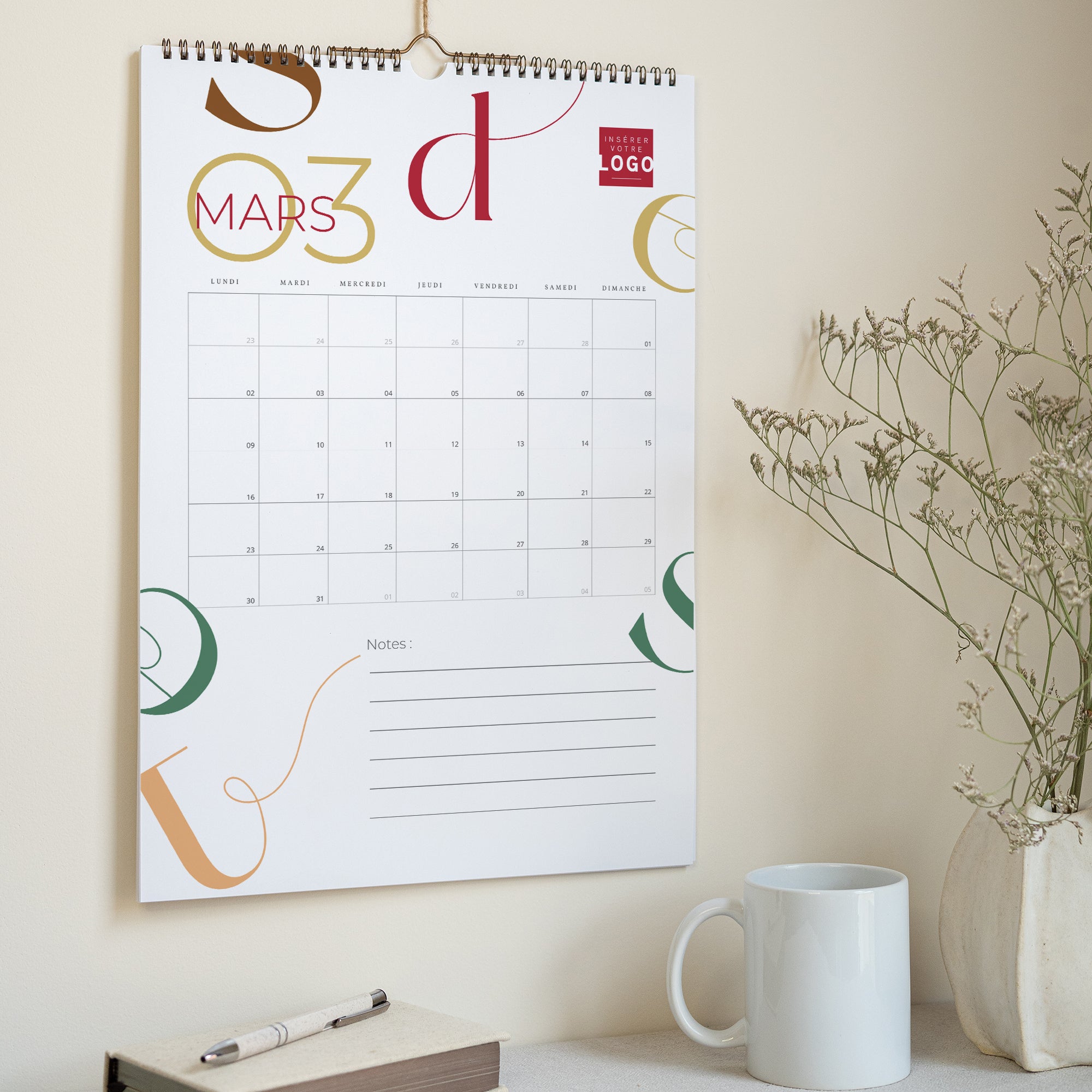 Golden typo | Vœux professionnels • Calendrier professionnel • A3 photo N° 3