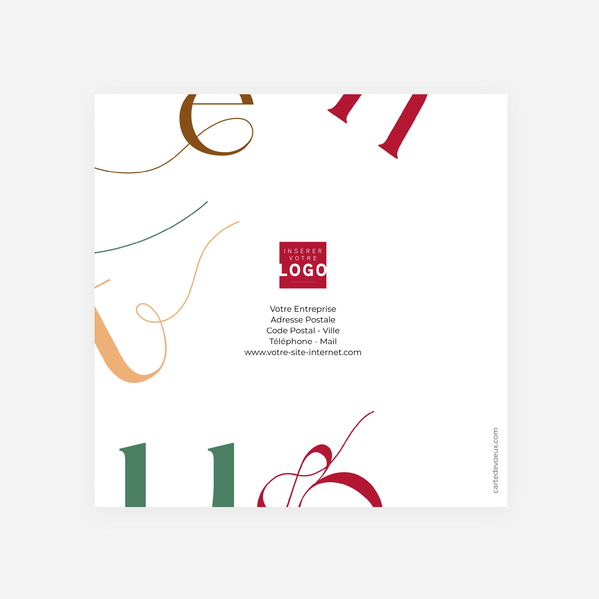 Golden typo | Vœux professionnels • Carte de voeux dorure • Carré double photo N° 3