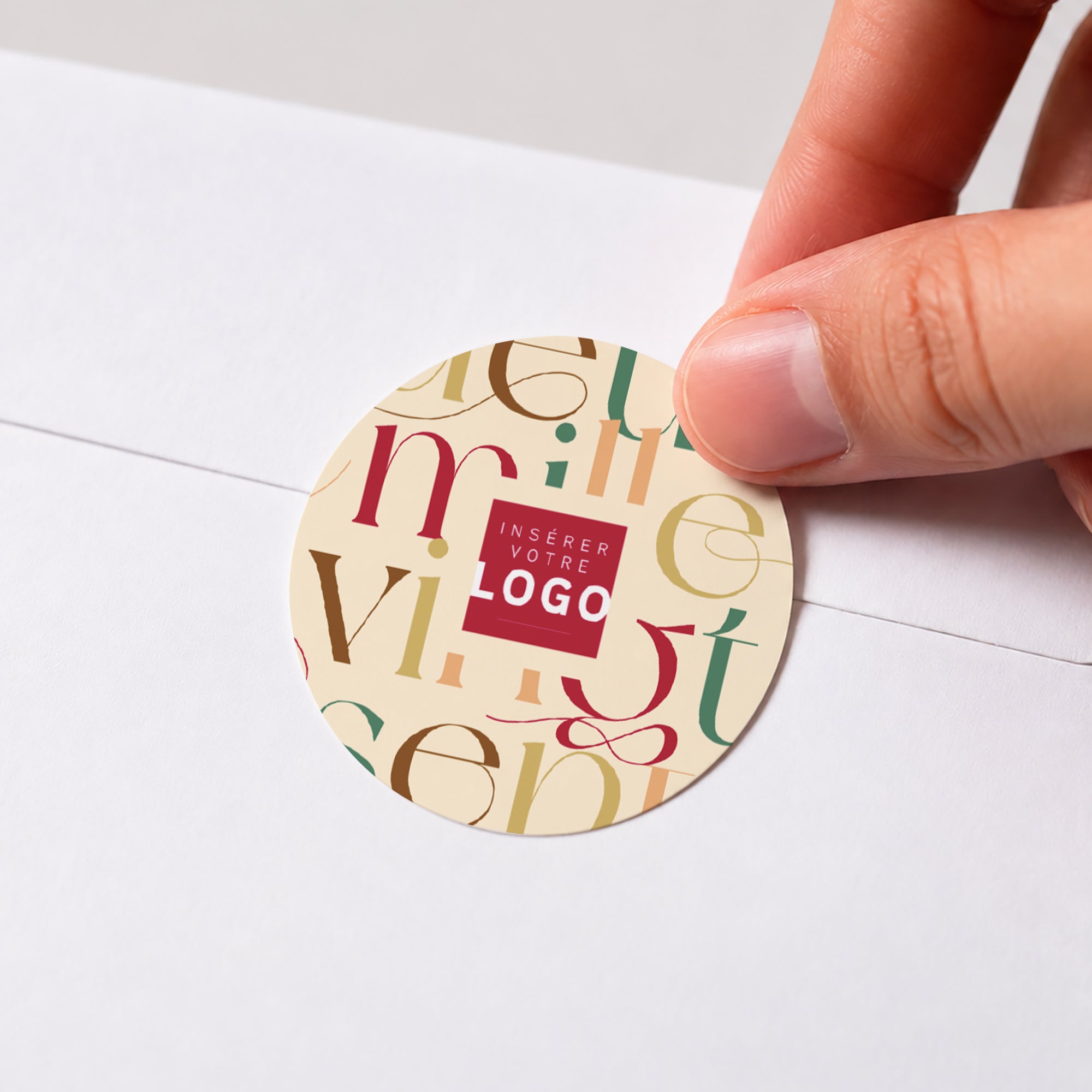 Golden typo | Vœux professionnels • Sticker • Rond photo N° 1