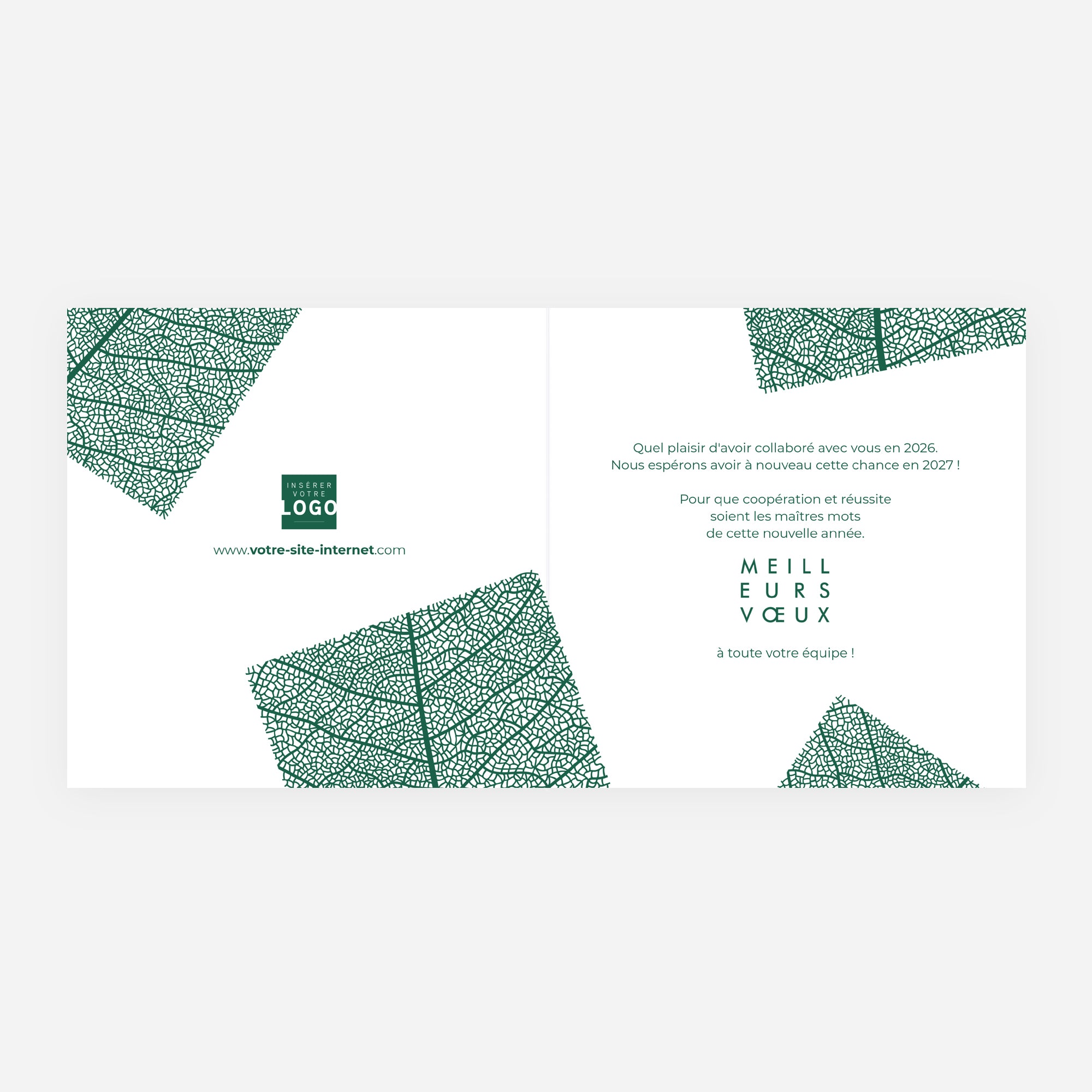 Chlorophylle | Vœux professionnels • Carte de voeux dorure • Carré double photo N° 2