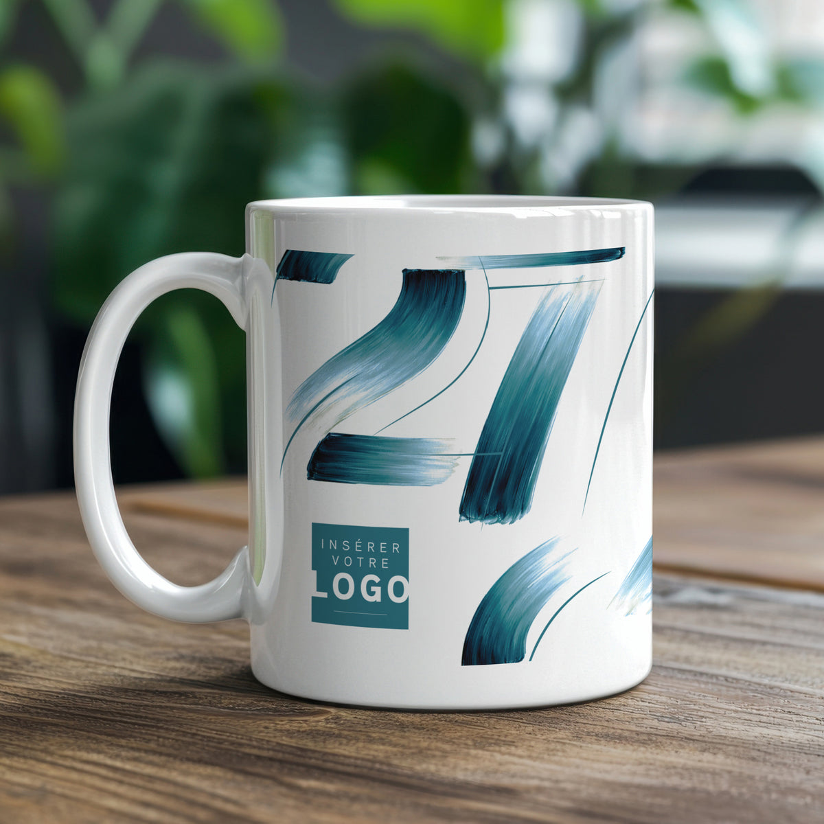 Bleu lumière | Cadeau entreprise • Mug • Blanc photo N° 1