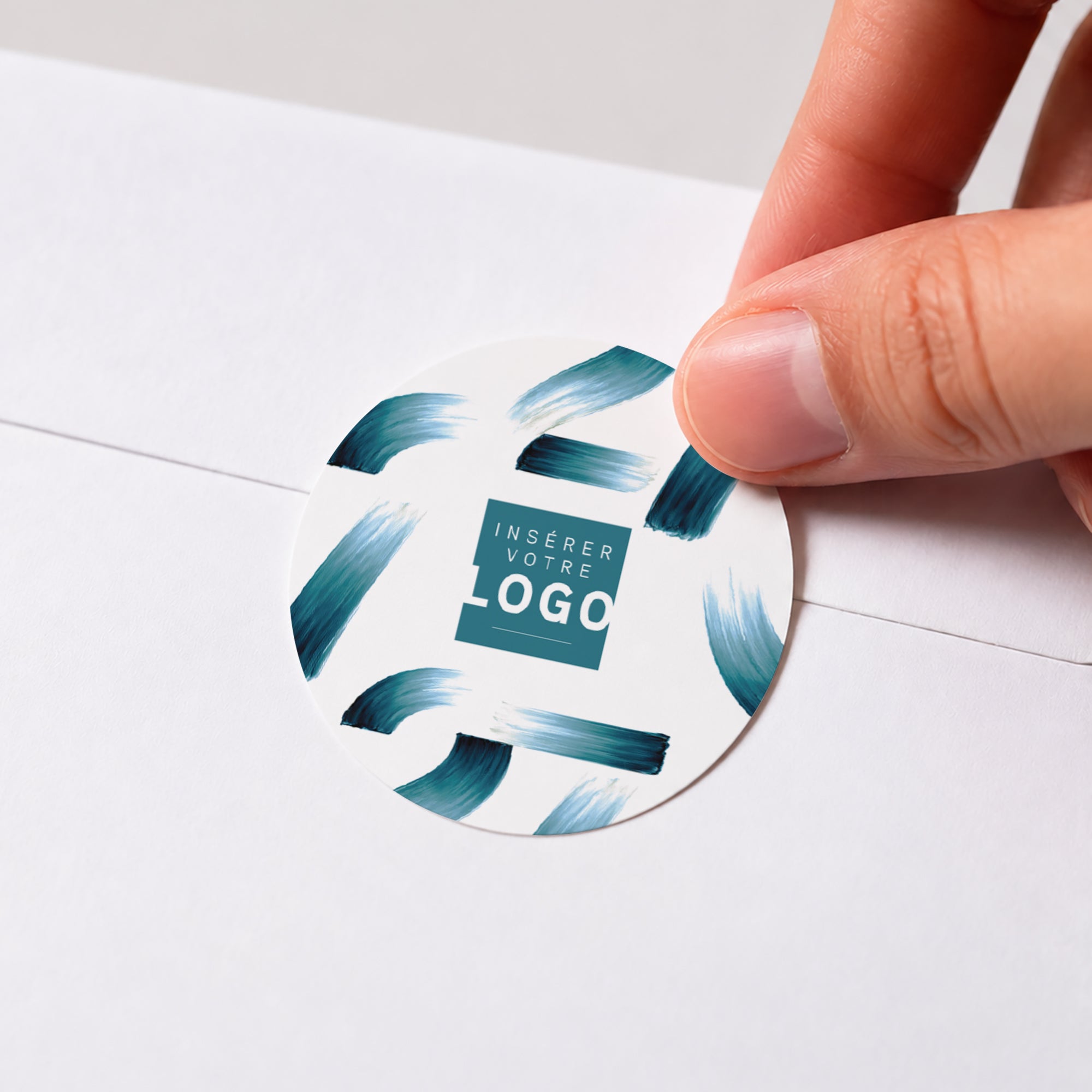 Bleu lumière | Vœux professionnels • Sticker • Rond photo N° 1