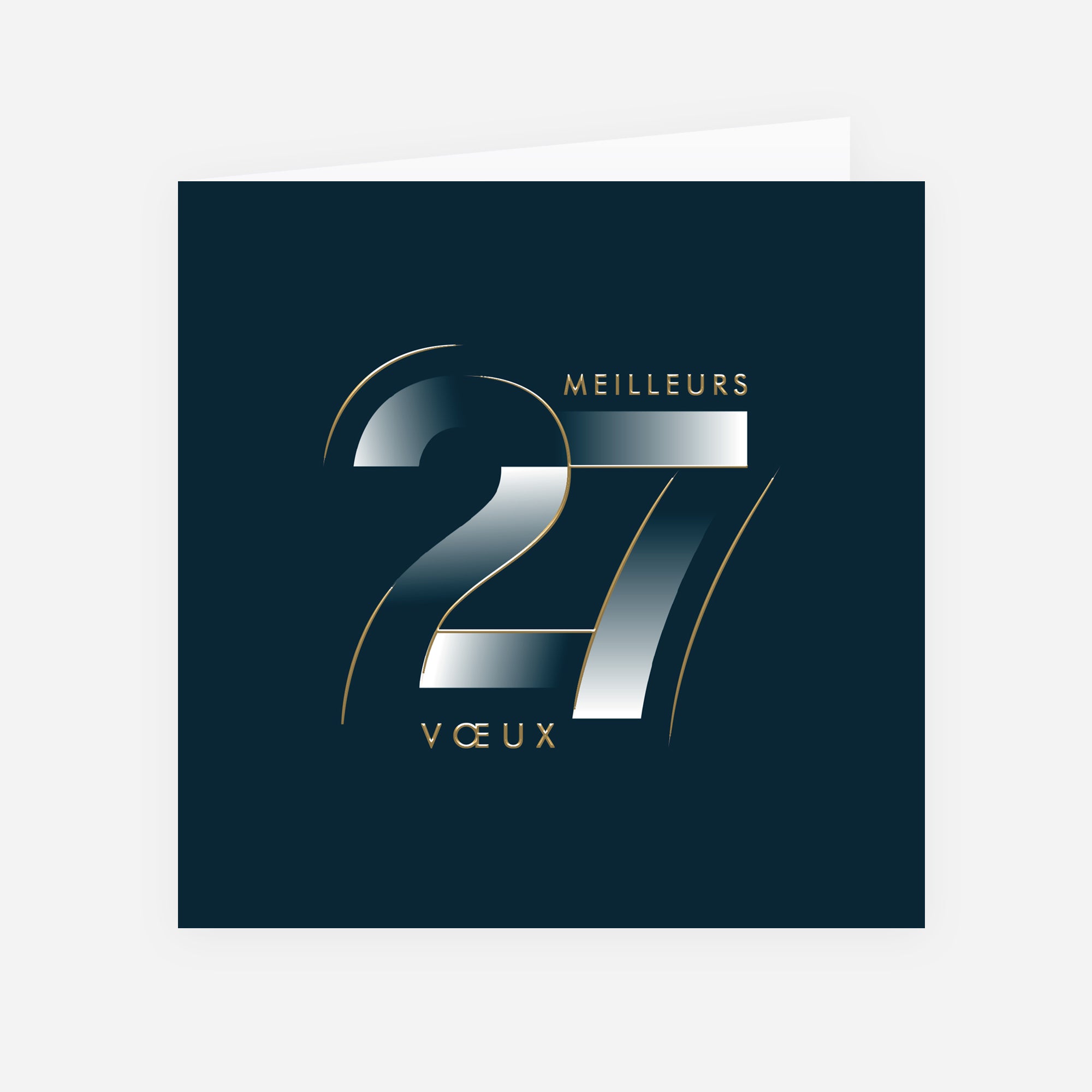 Golden Lines | Vœux professionnels • Carte de voeux dorure • Carré double photo N° 1
