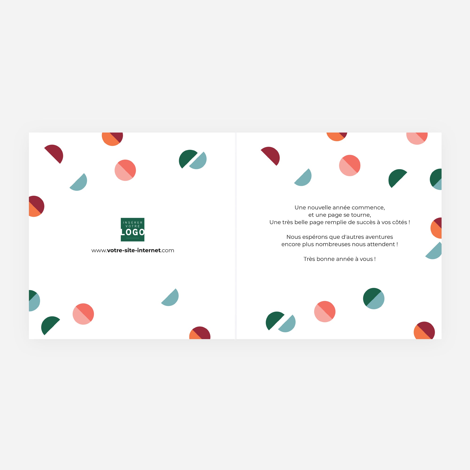 Pop dots | Vœux professionnels • Carte de voeux dorure • Carré double photo N° 2