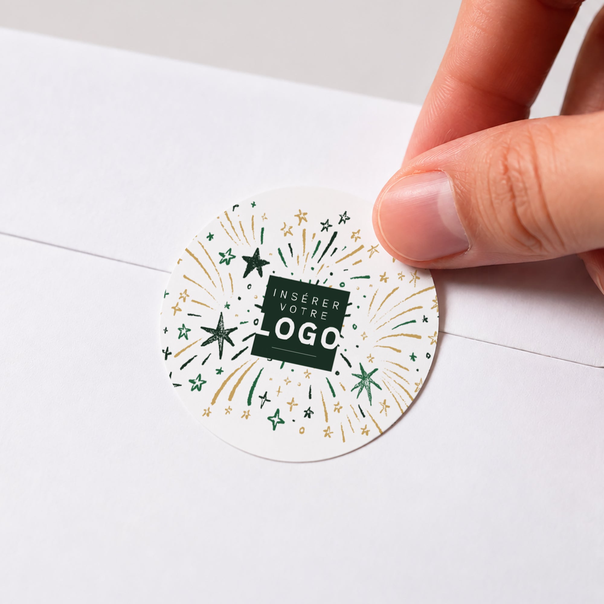 Feu d'étoiles d'or | Vœux professionnels • Sticker • Rond photo N° 1