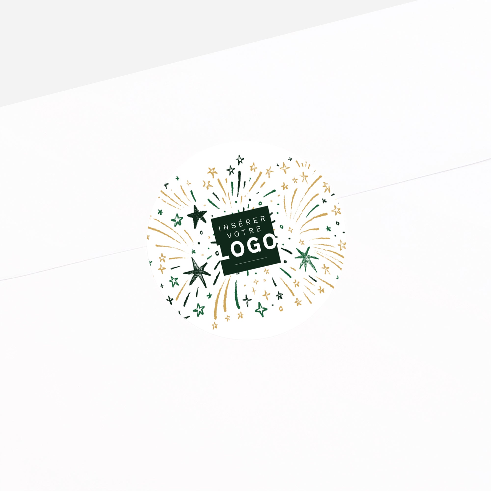 Feu d'étoiles d'or | Vœux professionnels • Sticker • Rond photo N° 2