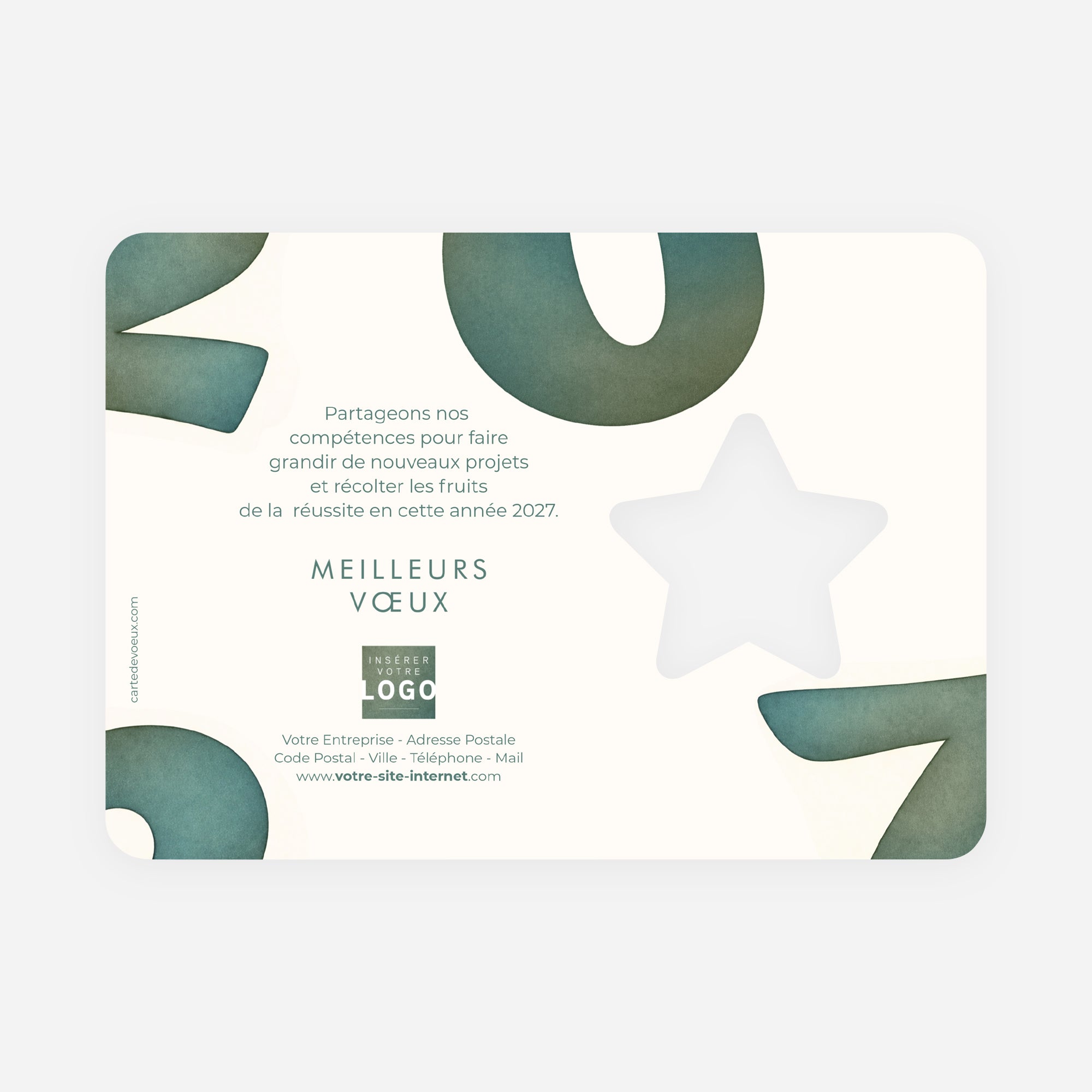 Céladon | Vœux professionnels • Carte de voeux dorure • Étoile découpée photo N° 2