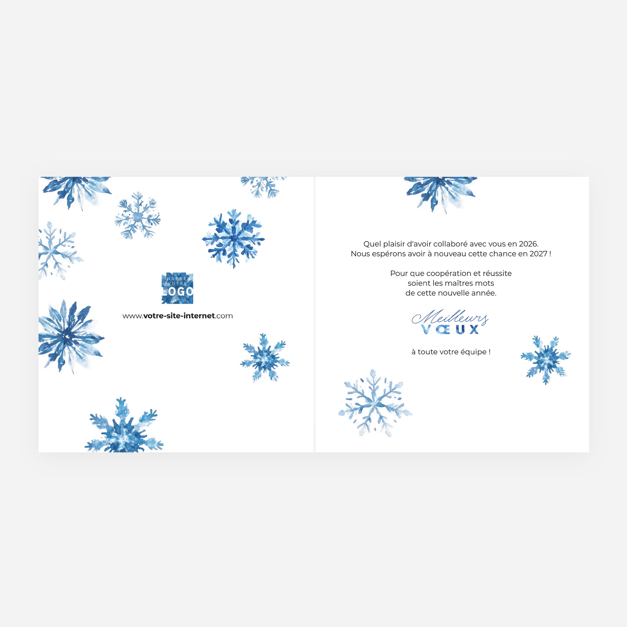 Givre Doré | Vœux professionnels • Carte de voeux dorure • Carré double photo N° 2