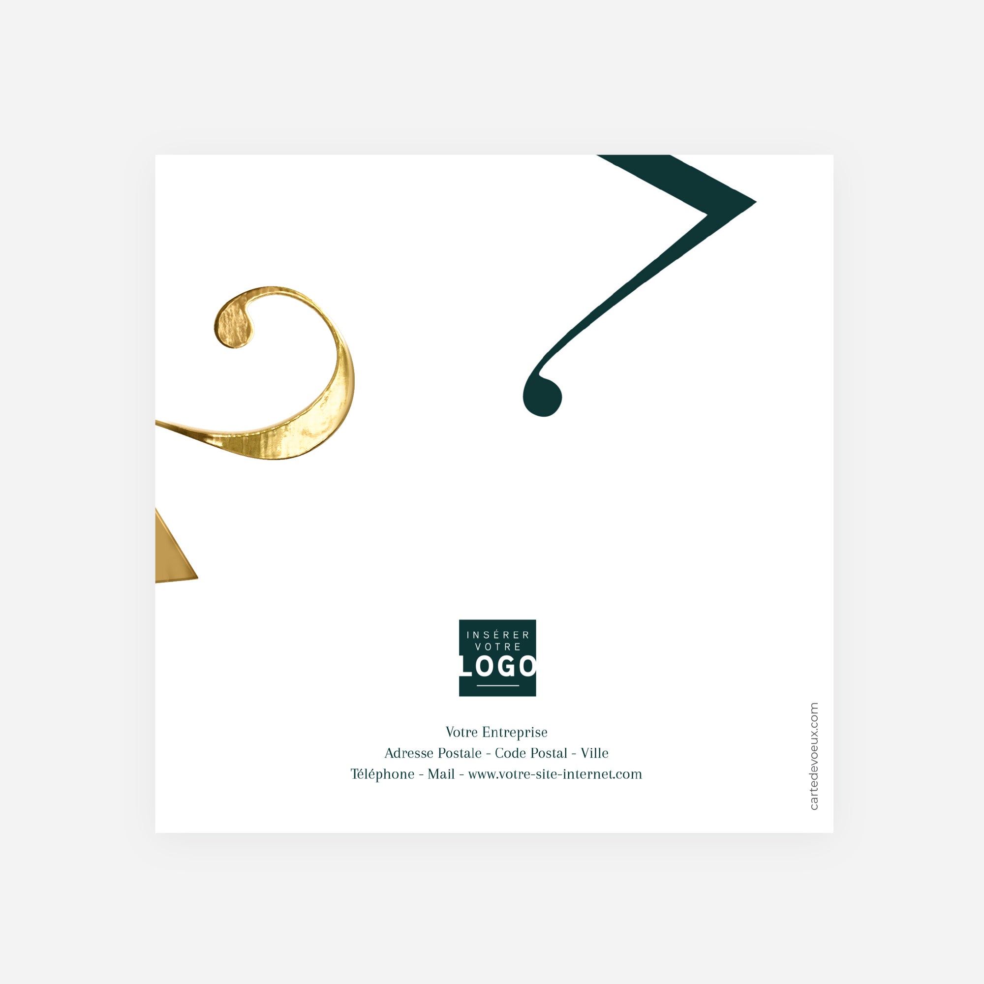 Épure Dorée | Vœux professionnels • Carte de voeux dorure • Carré double photo N° 3